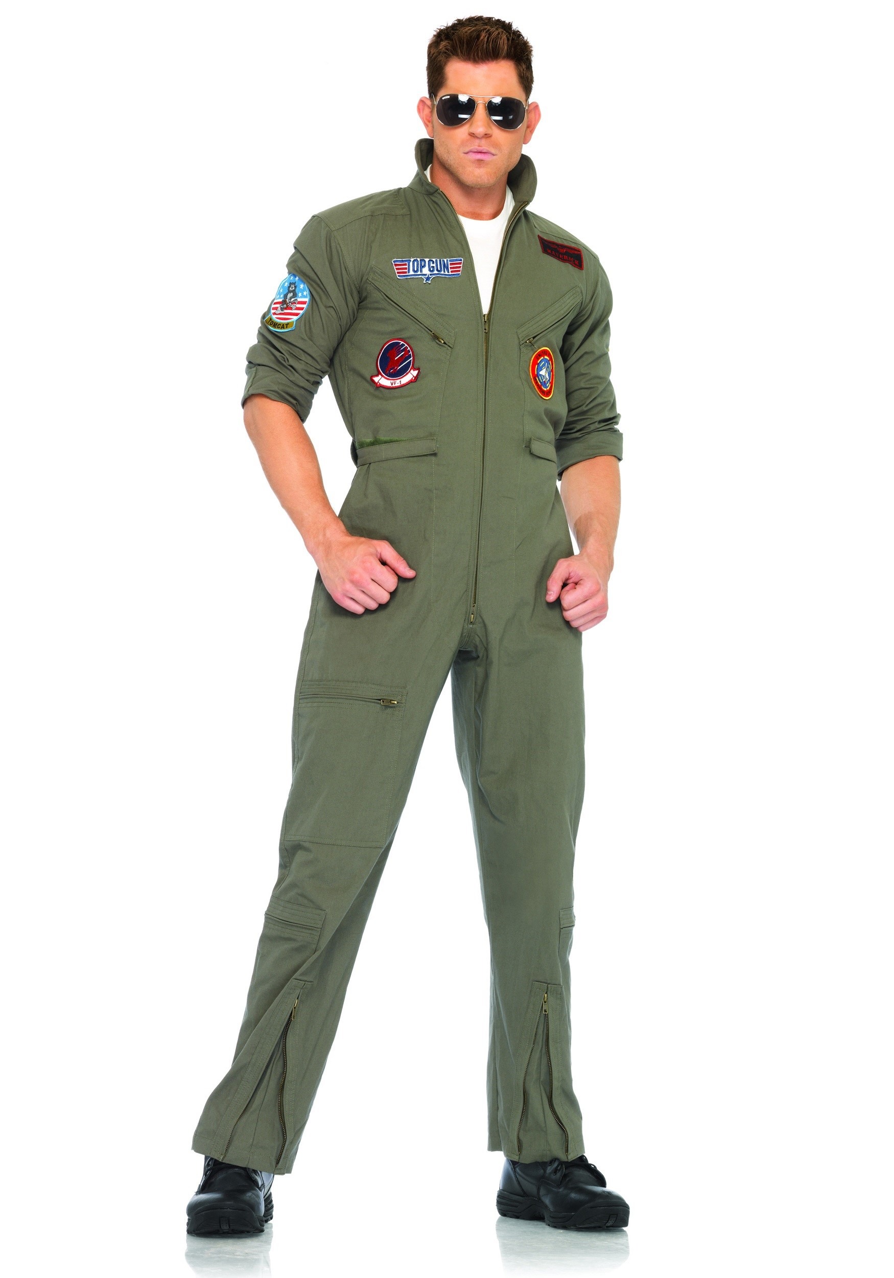 Top Gun Costume Flight Suit for Men | Pilot Halloween Costume