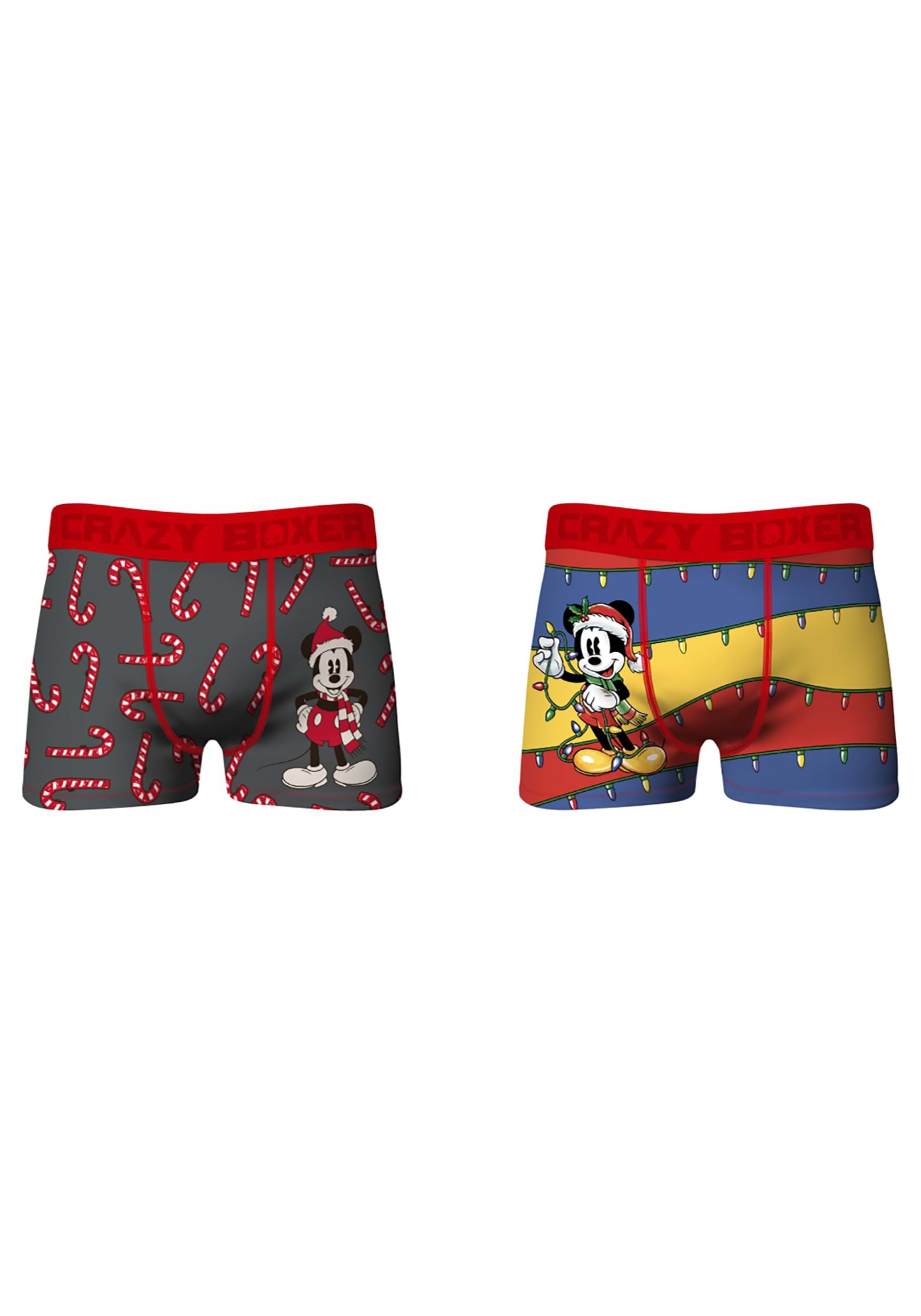 Crazy Boxer Holiday Mickey Mens 2 Pack Boxer Briefs