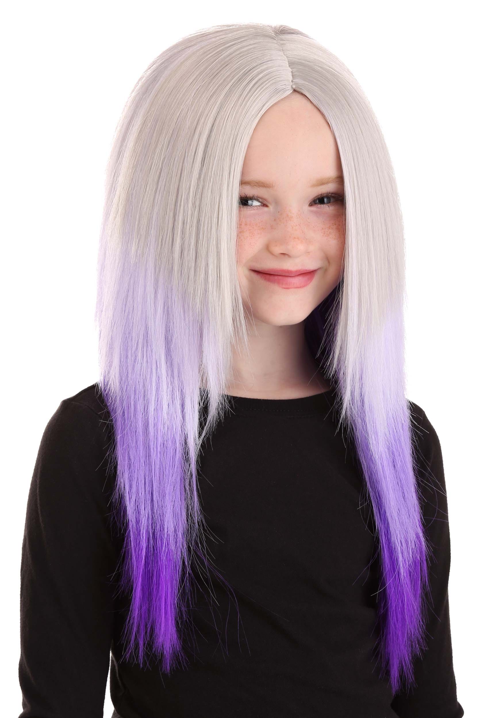 Purple and Grey Ombre Kids Wig