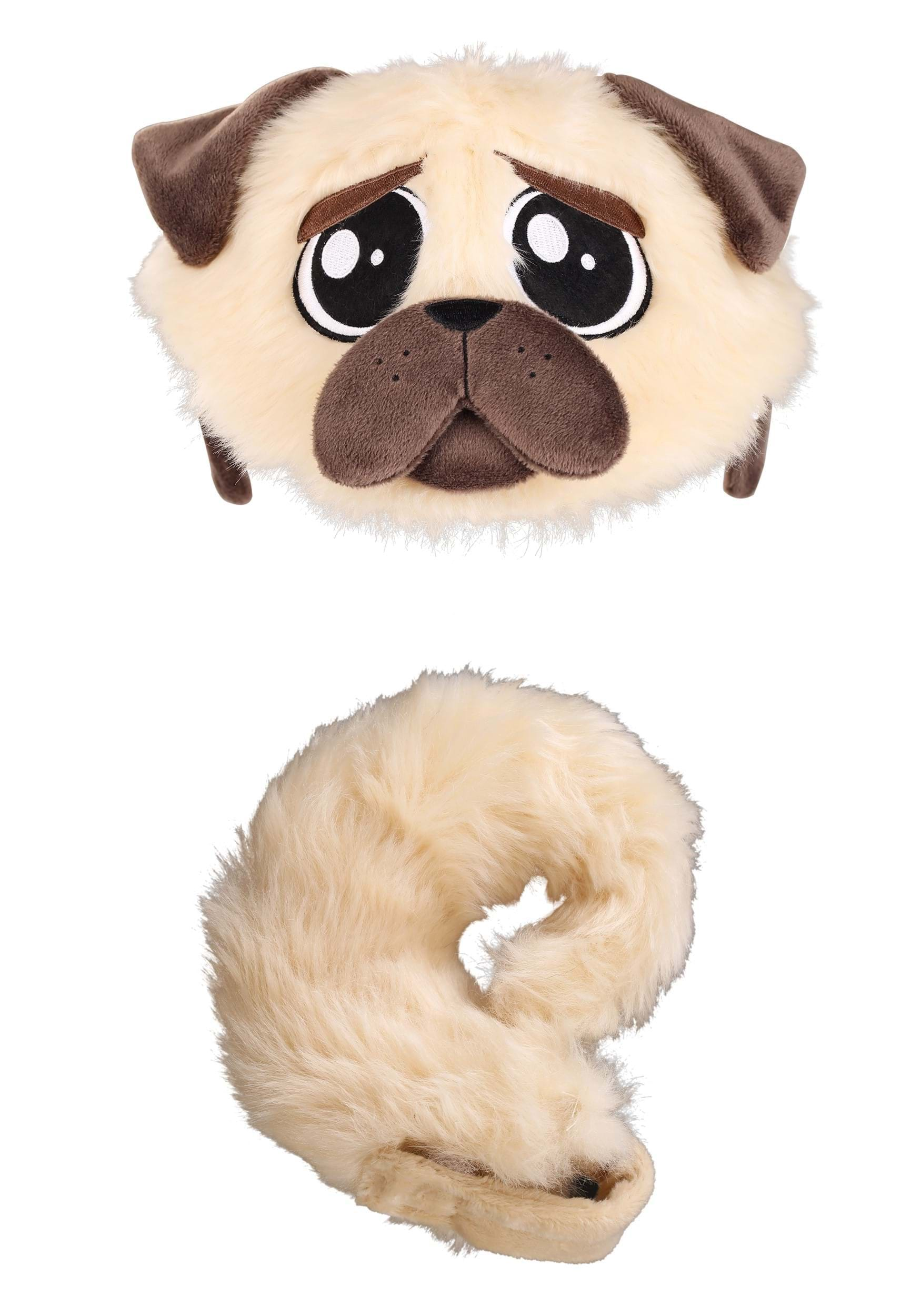 Plush Pug Headband & Tail Kit