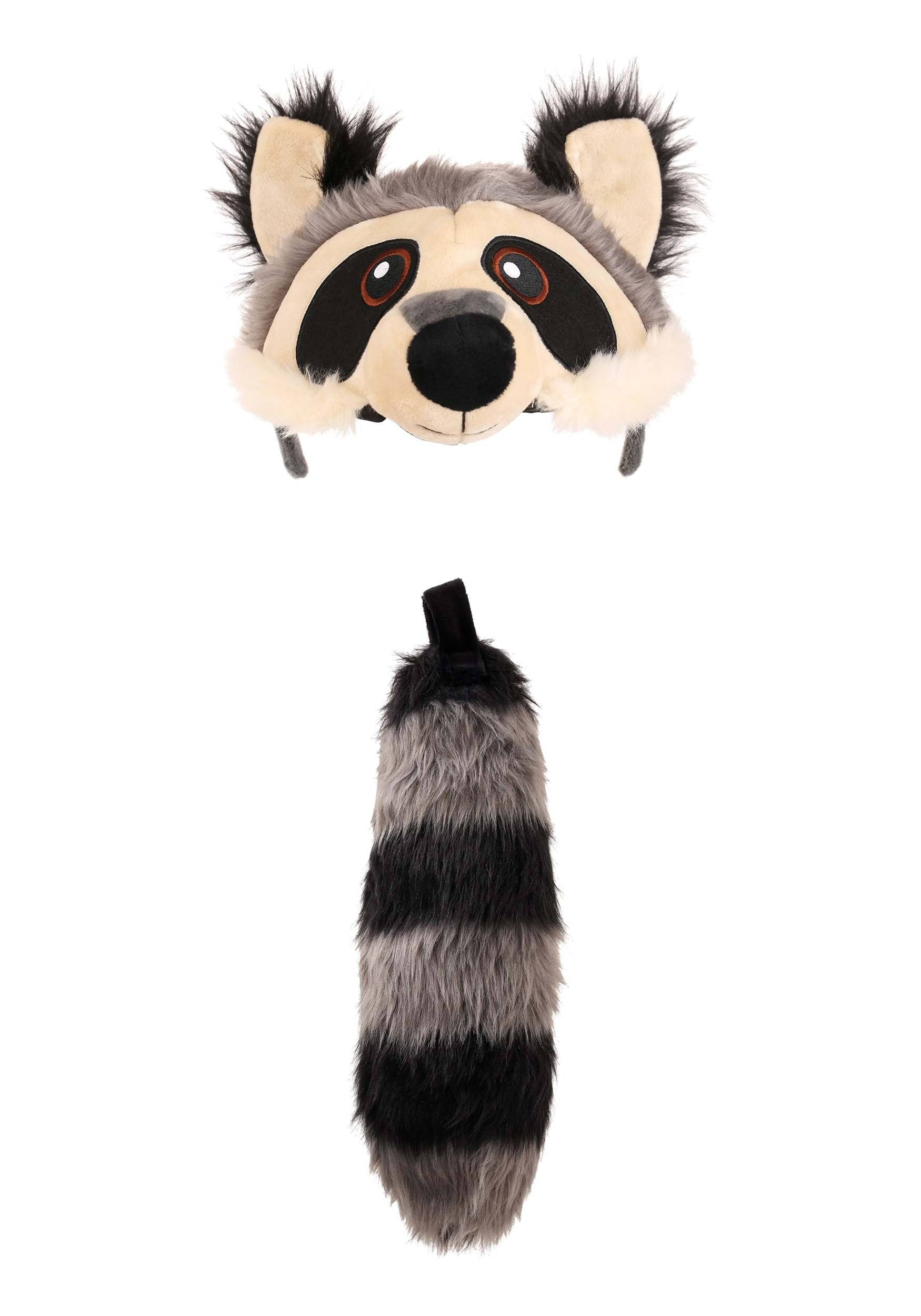 Raccoon Plush Headband & Tail Costume Accessory Kit | Animal Accessories