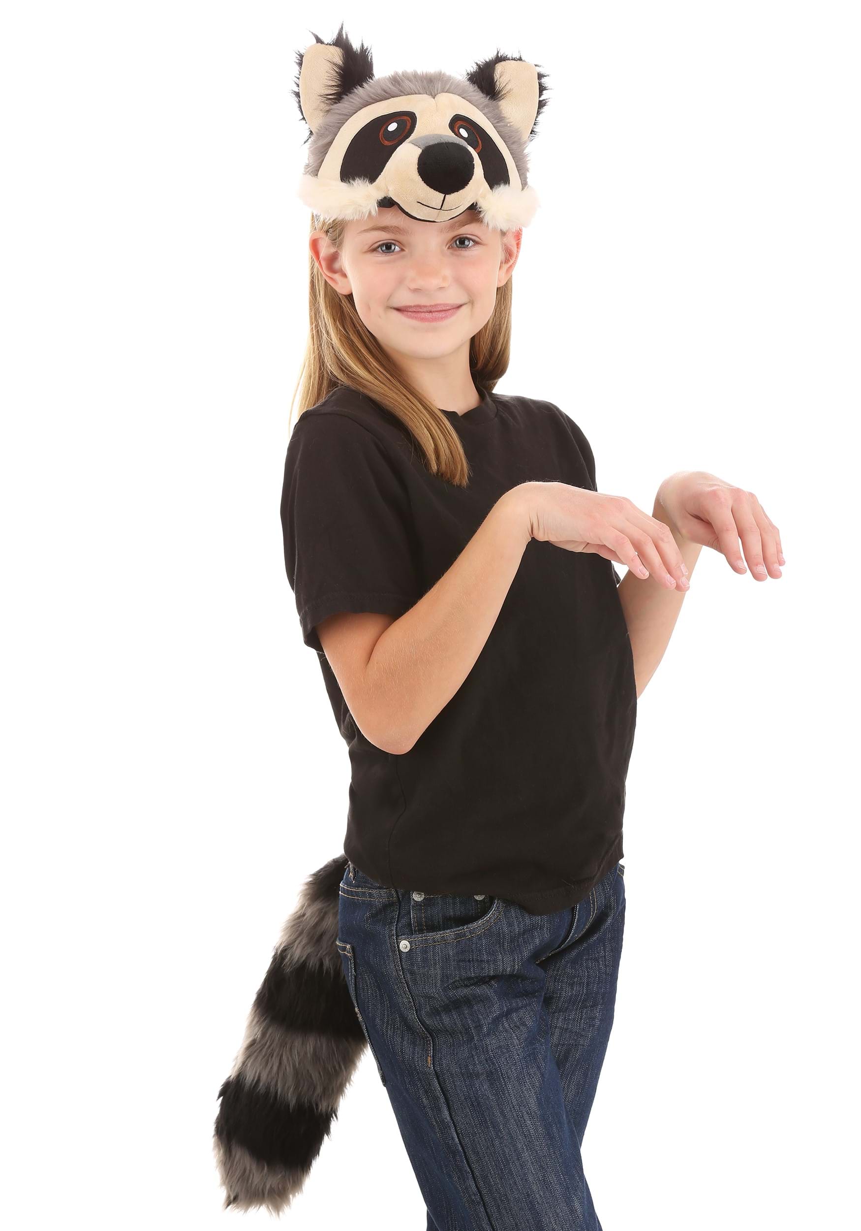 Raccoon Plush Headband & Tail Set