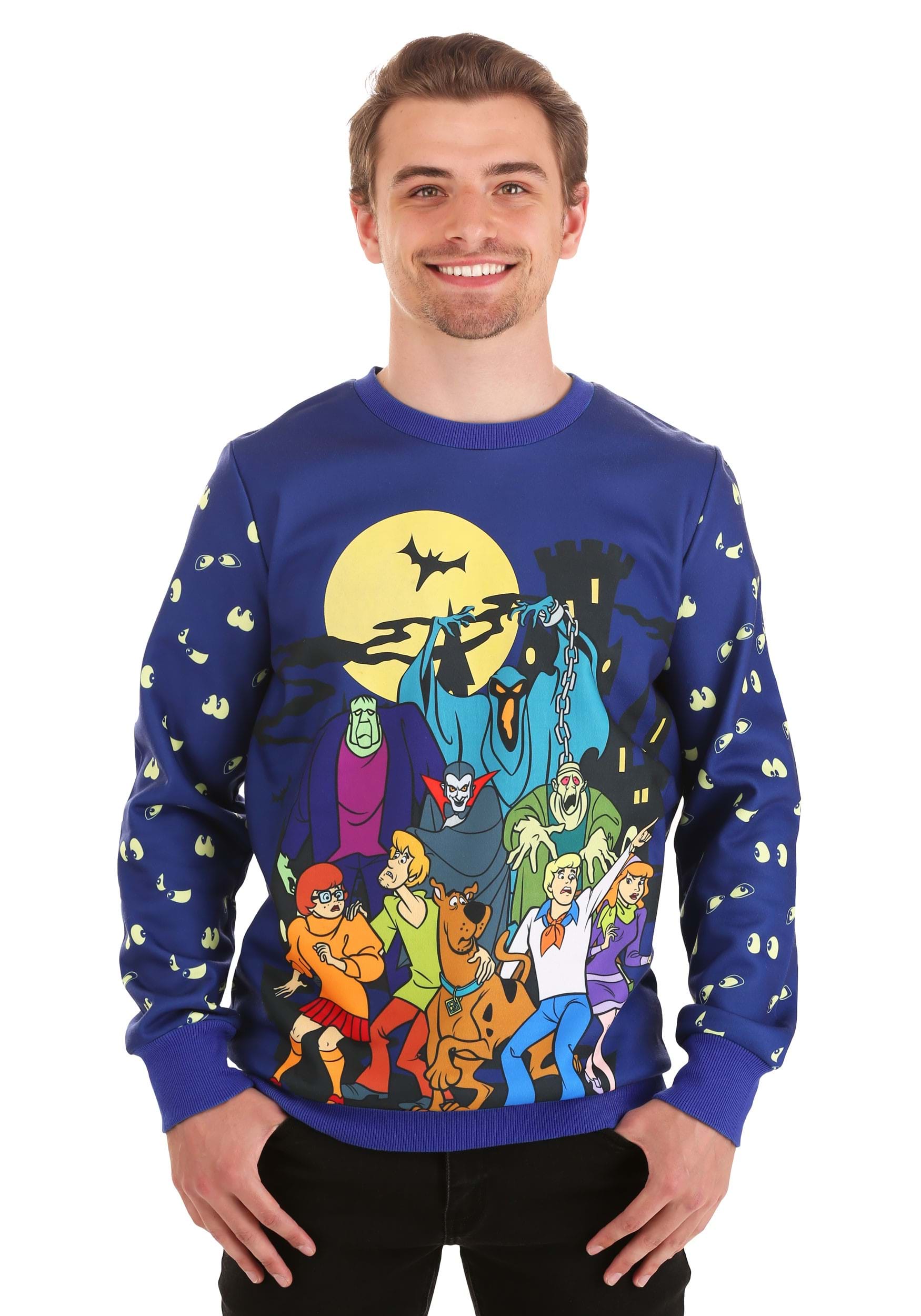Scooby-Doo Glow-in-the-Dark Adult Ugly Halloween Sweatshirt