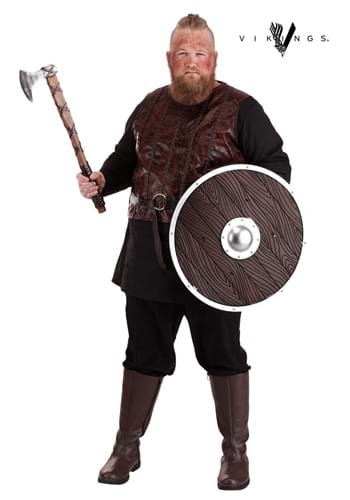 Fantasia masculina Vikings Ragnar Lothbrok Plus Size, Preto, 3X