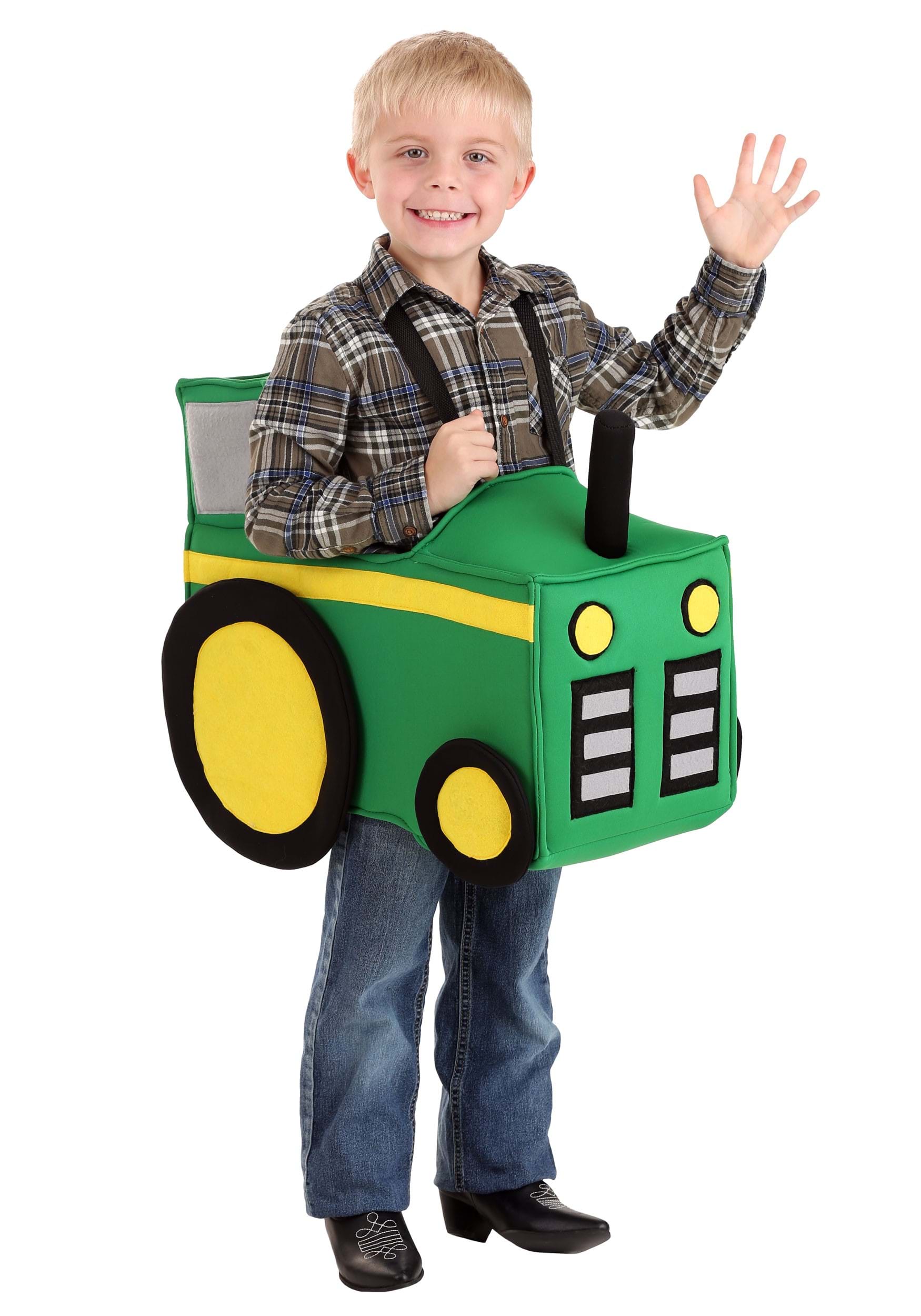 Photos - Fancy Dress Toddler FUN Costumes Ride in a Tractor Costume for Toddlers | Exclusive Costumes Black/Green/Yellow FUN2778TD 