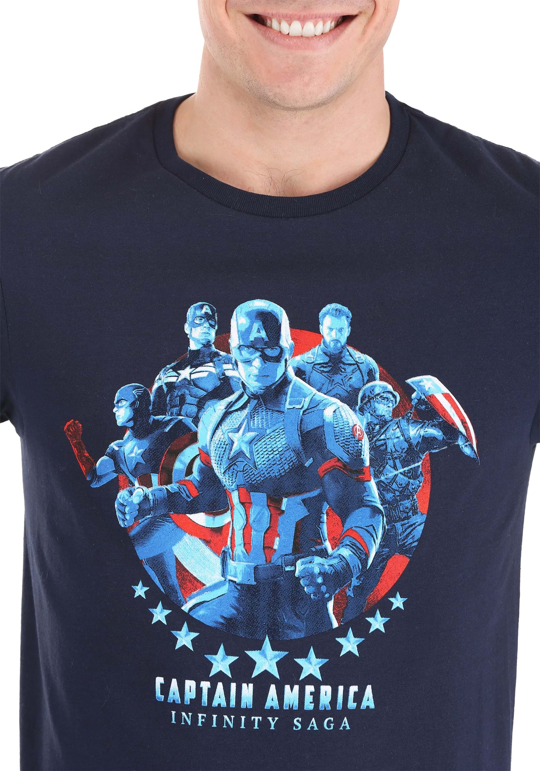 S-XL Navy Marvel Comics Captain America Herren Endgame Shield Logo T-Shirt 