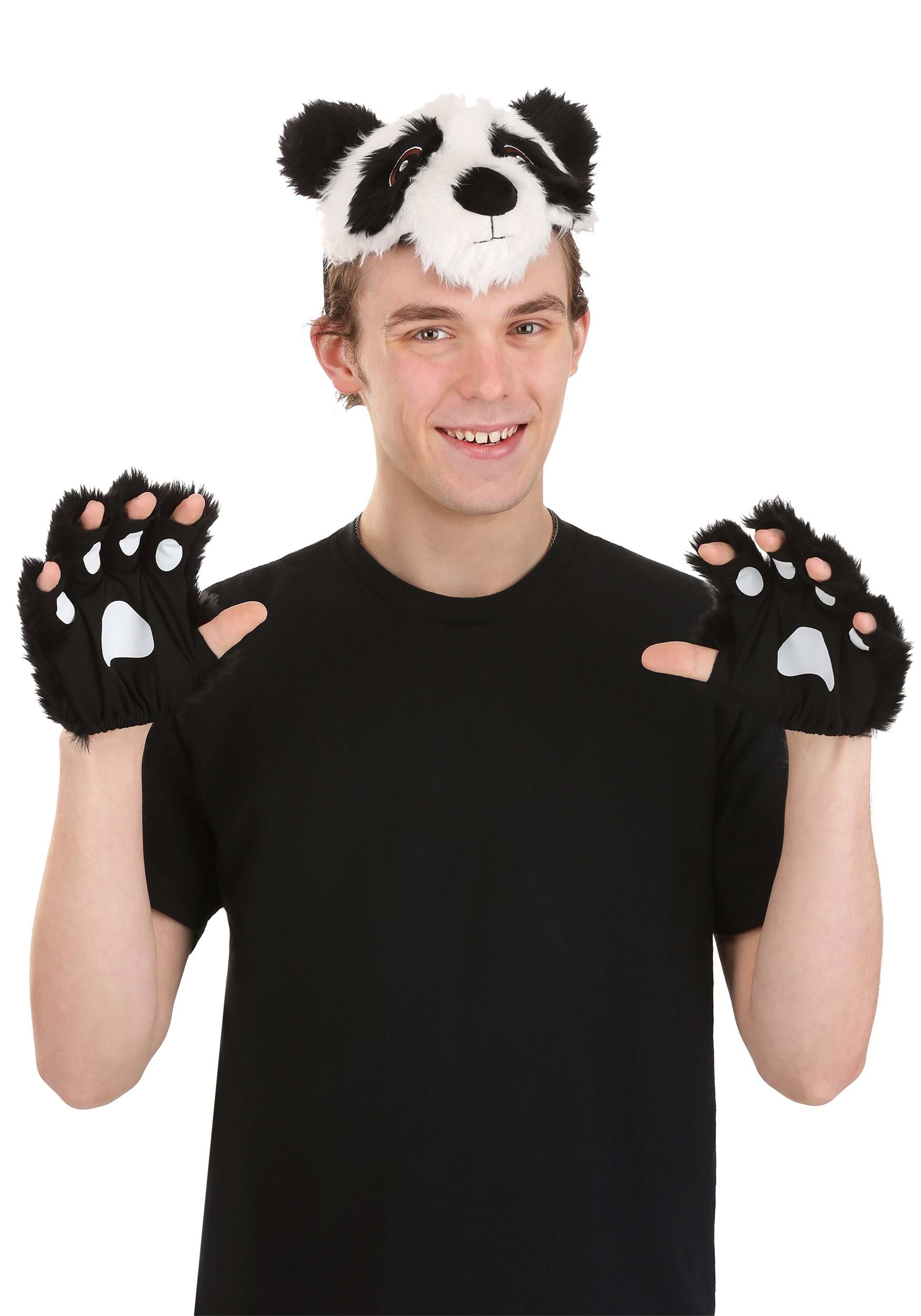 Panda Plush Headband and Paws Kit