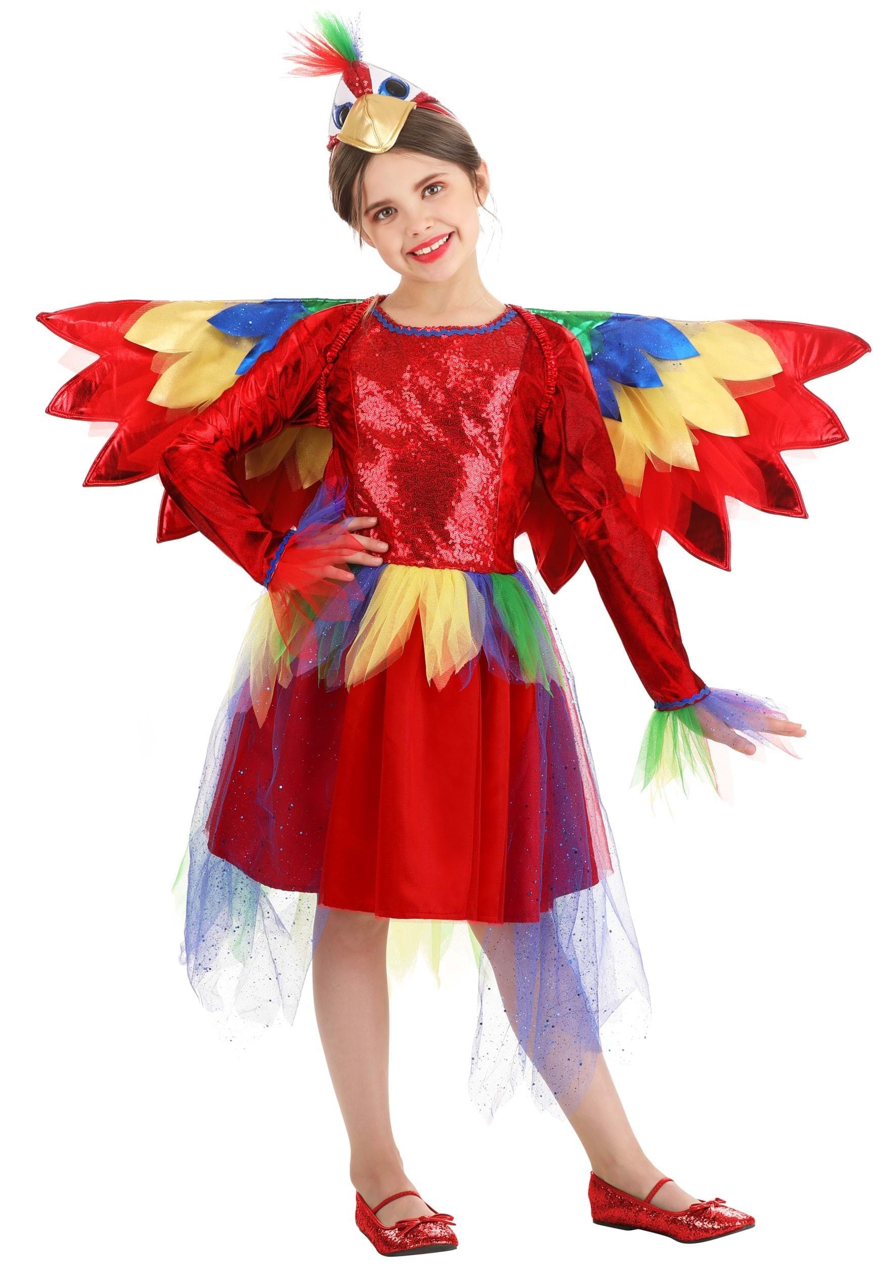 Girls Tropical Parrot Costume Dress