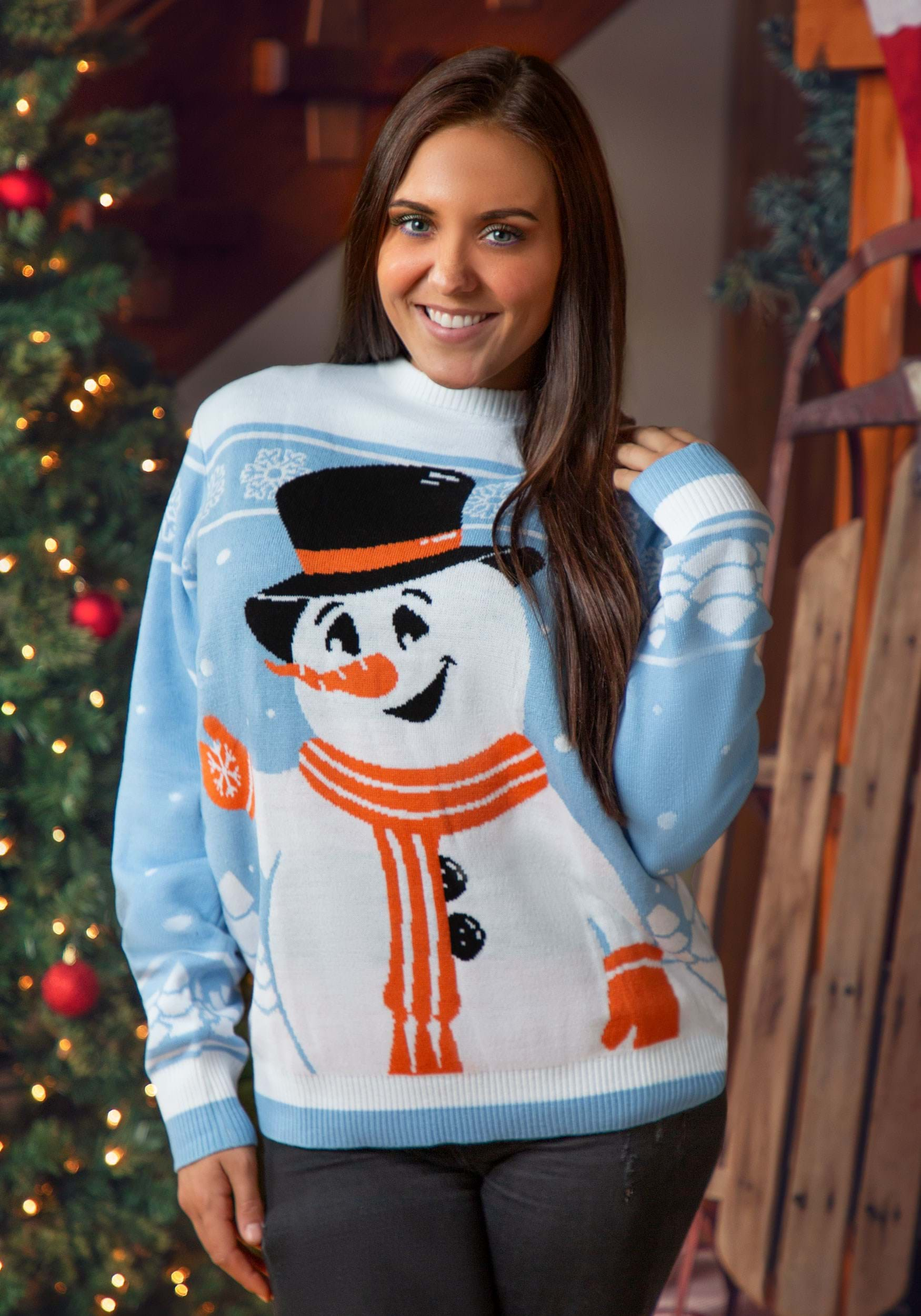 Snowman Family Happy Ugly Christmas Sweater - Anynee