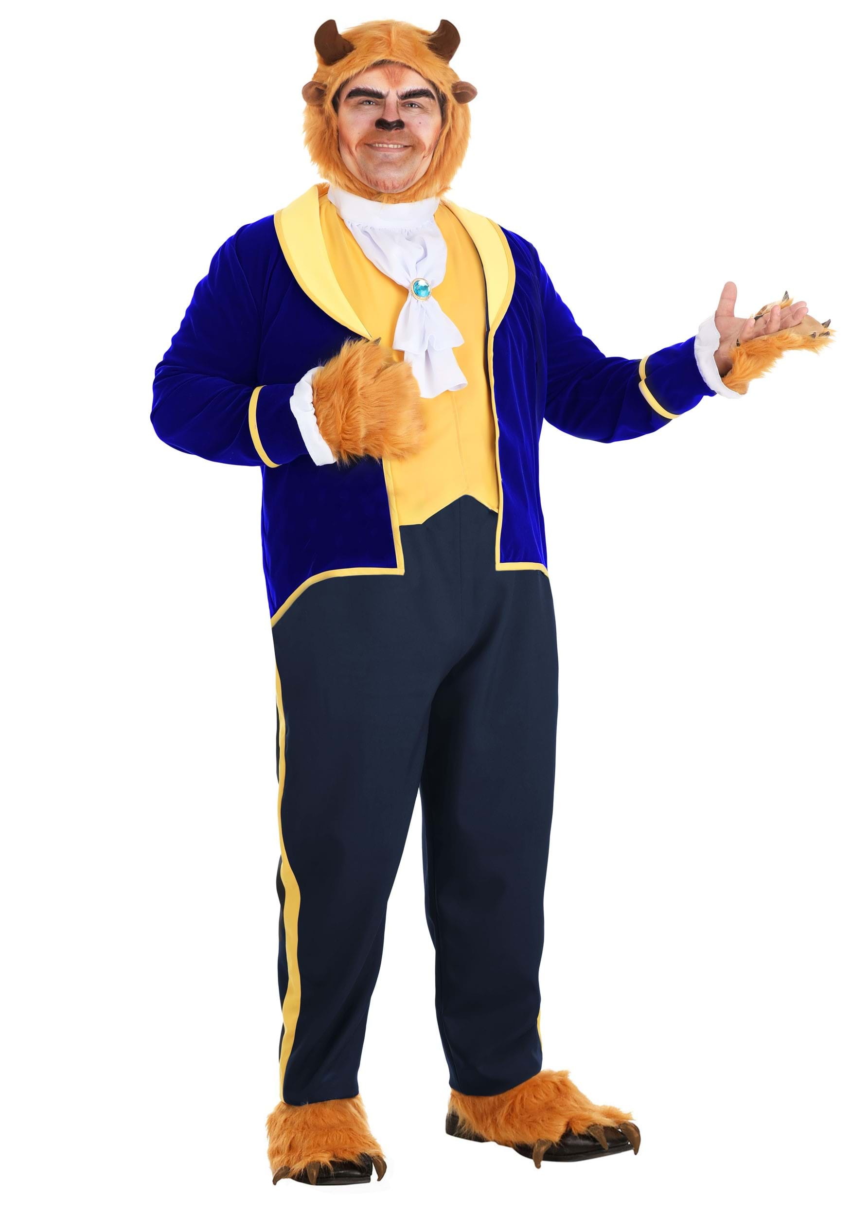 Photos - Fancy Dress A&D FUN Costumes Men's Beauty and the Beast Plus Size Beast Costume Yellow/ 