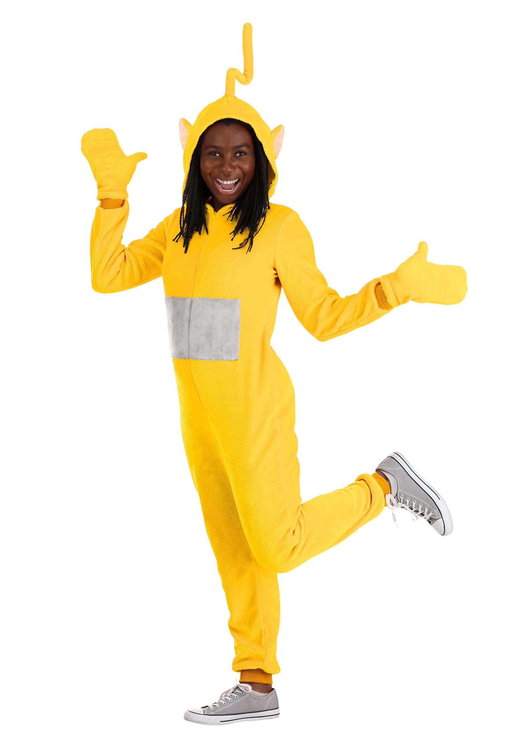 Teletubbies Laa-Laa Jumpsuit Costume for Adults
