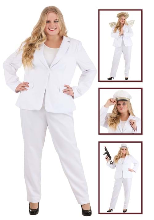 Womens Plus Size White Costume Suit