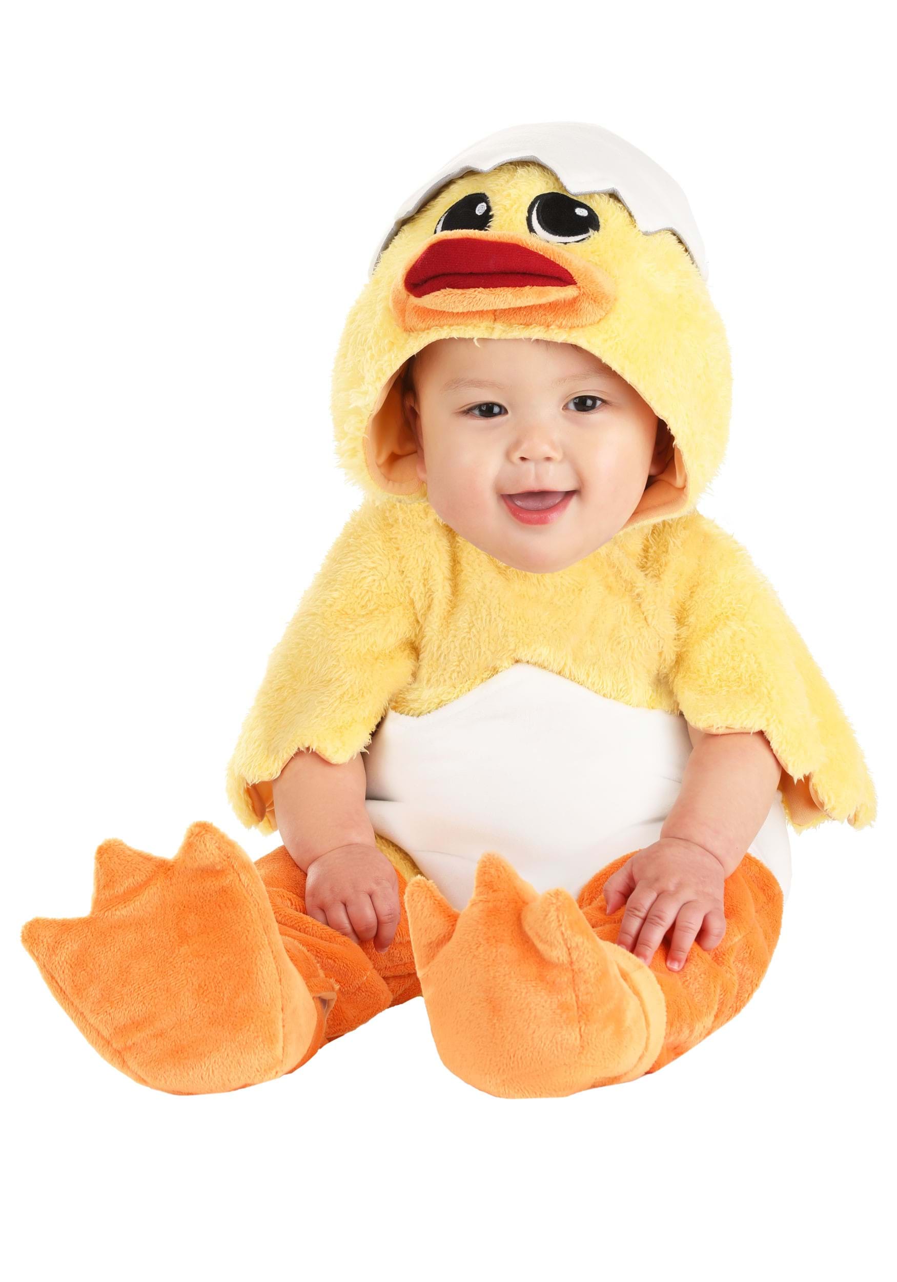 Photos - Fancy Dress FUN Costumes Hatching Duck Infant Costume White/Orange/Yellow FUN2