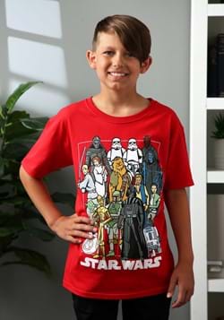 Boys Star Wars ตัวละครอัปเดตเสื้อยืดสีแดง