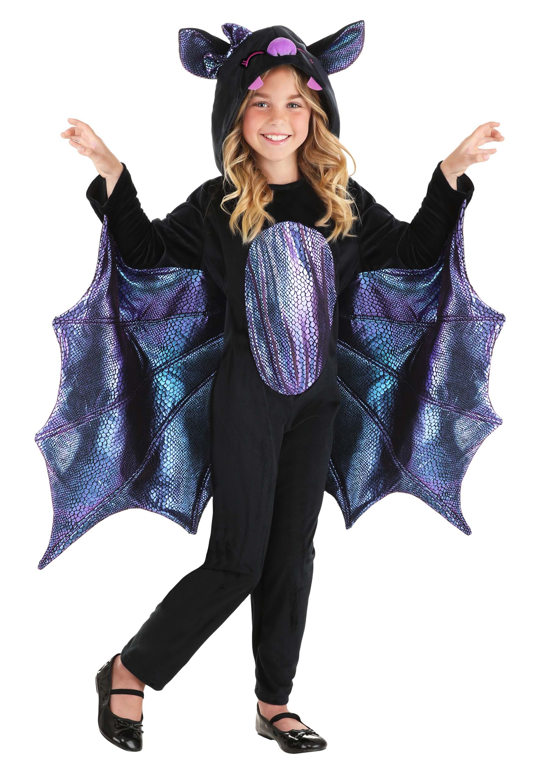 Photos - Fancy Dress FUN Costumes Shiny Bat Costume for Kids Black/Blue/Purple FUN2822C