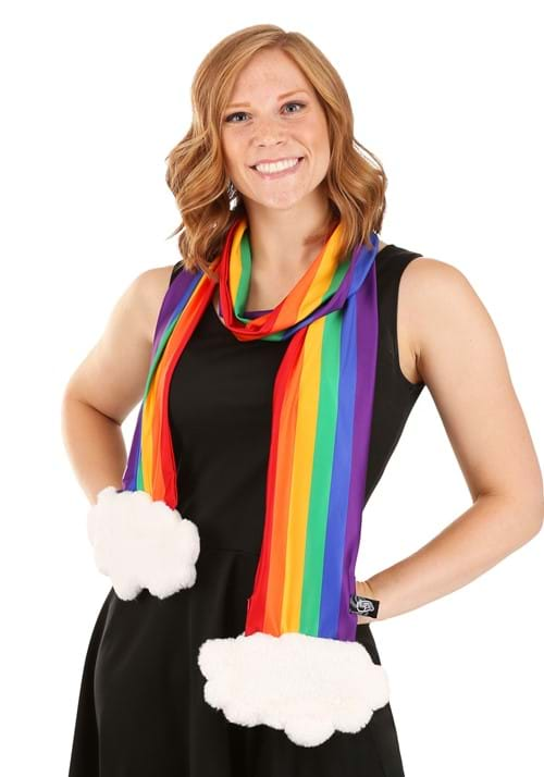 Rainbow Plush Scarf with Hidden Pocket