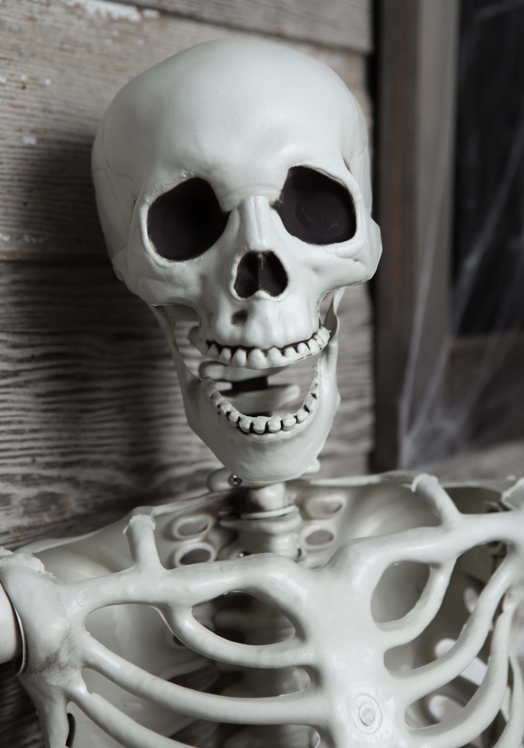 Juegoal Halloween 3 Ft Skeleton, 1/2 Life Size Human Bones With Adjustable Joints Pose N Stay Realistic Full Body Prop For Halloween Decoration