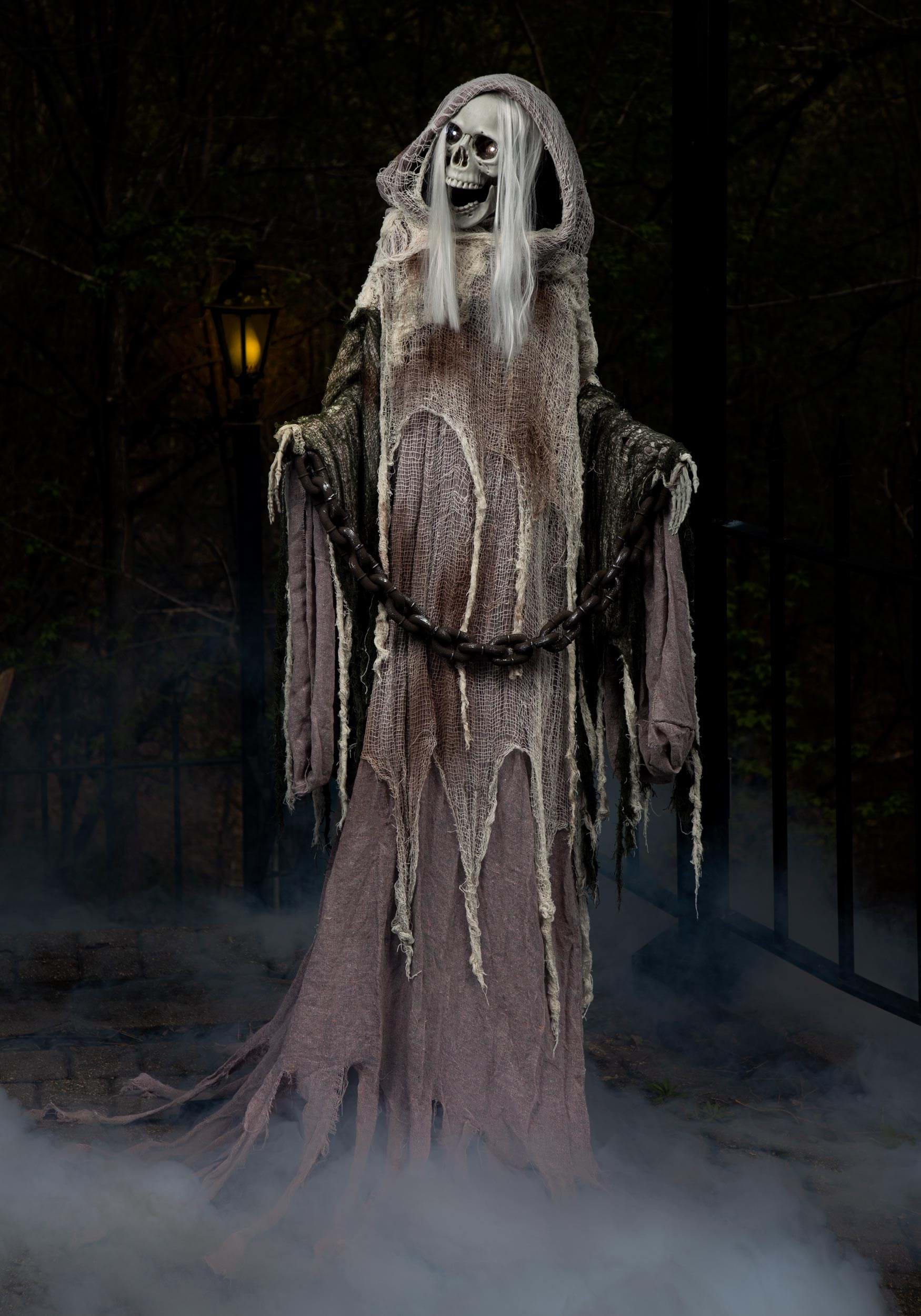 6FT Gentleman Skeleton Animatronic Halloween Prop, Skeleton Decorations in  2023