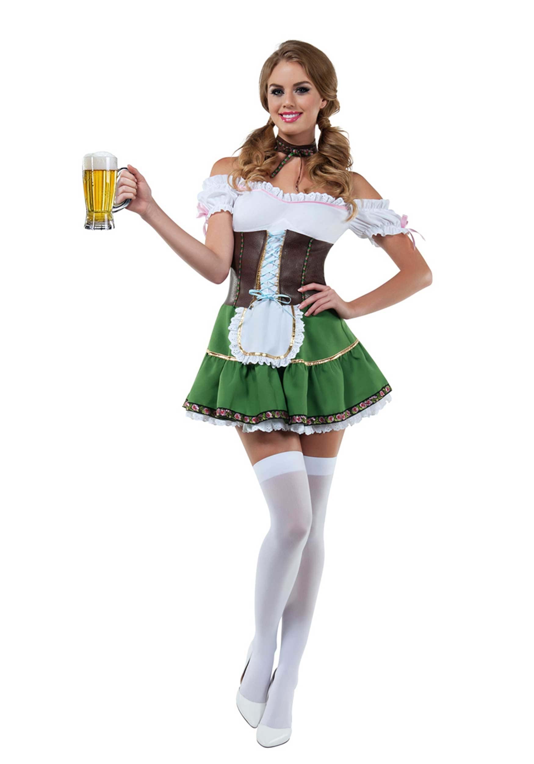 Photos - Fancy Dress Starline, LLC. Sexy Beer Girl Costume for Women Yellow/Green/White