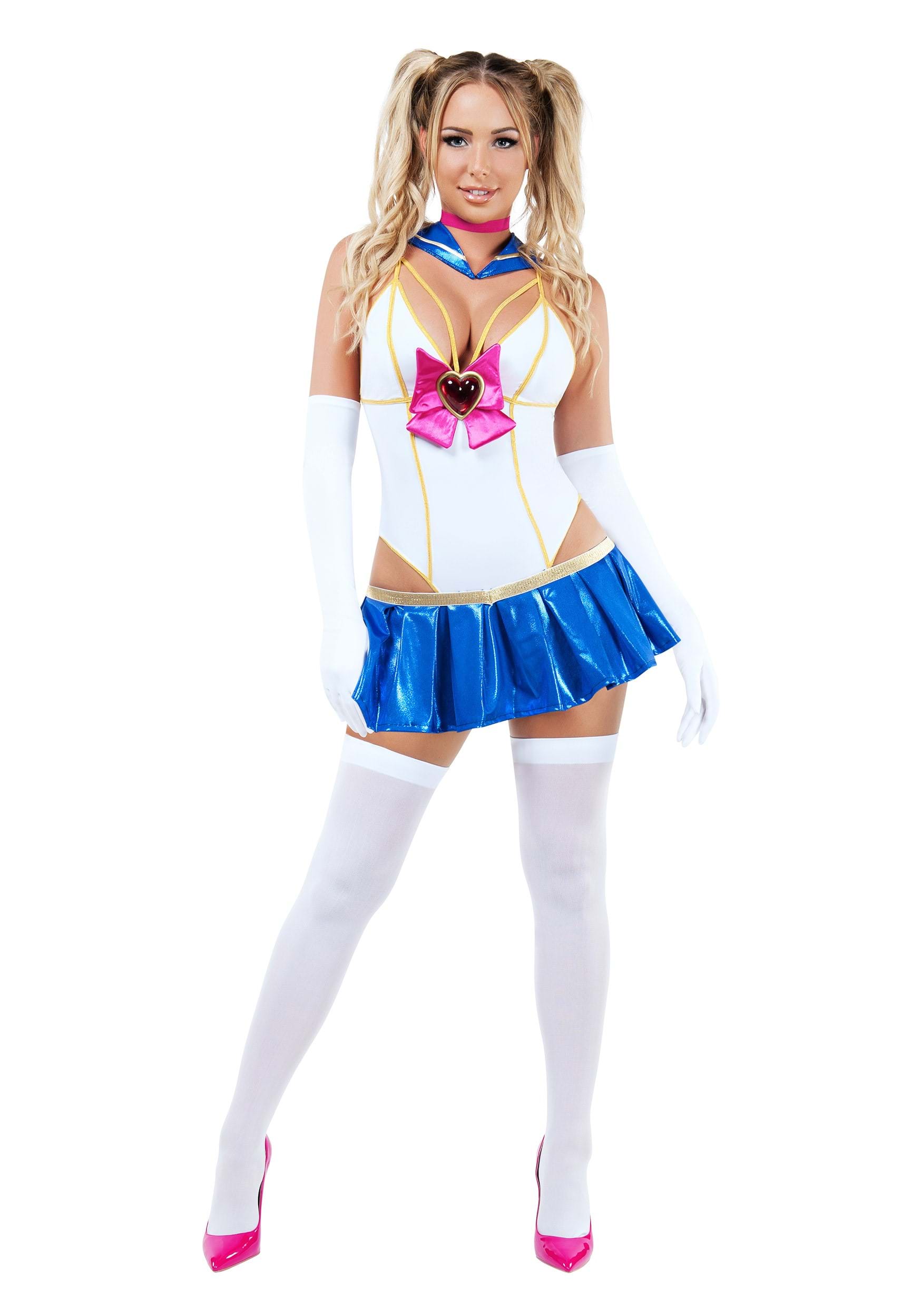 Photos - Fancy Dress Starline, LLC. Sexy Anime School Girl Women's Costume Blue/Pink/Wh