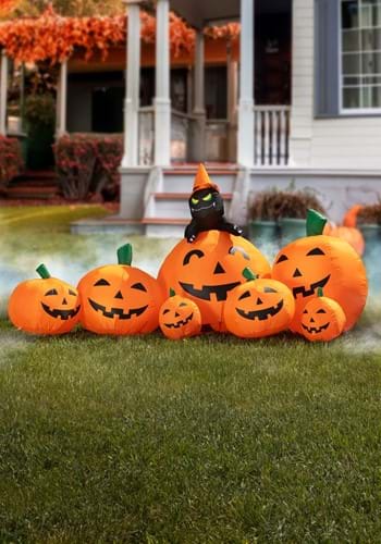 Inflatable 7ft Pumpkin Patch With Cat