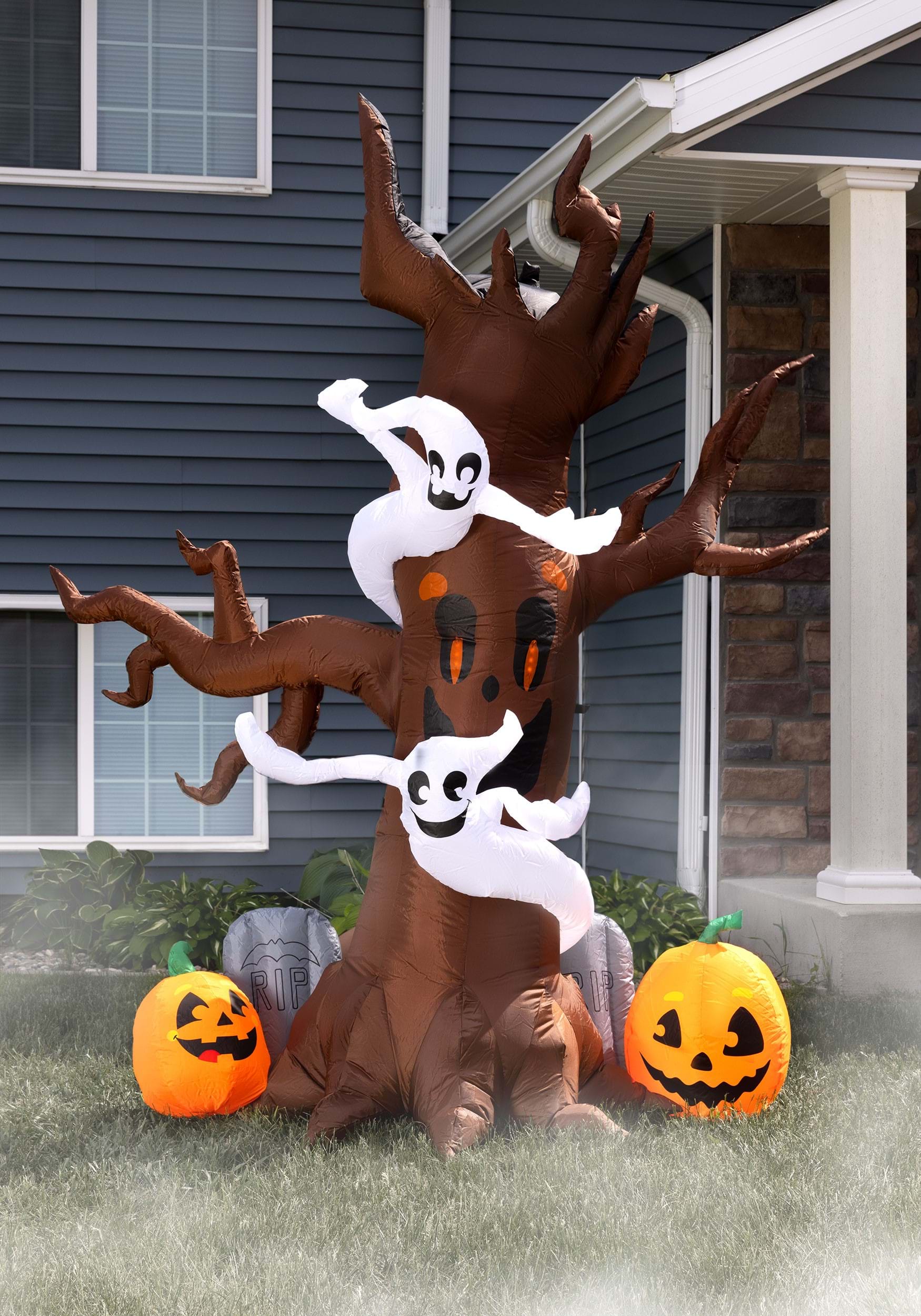 Inflatable 8FT Scary Tree with Graves Halloween Prop