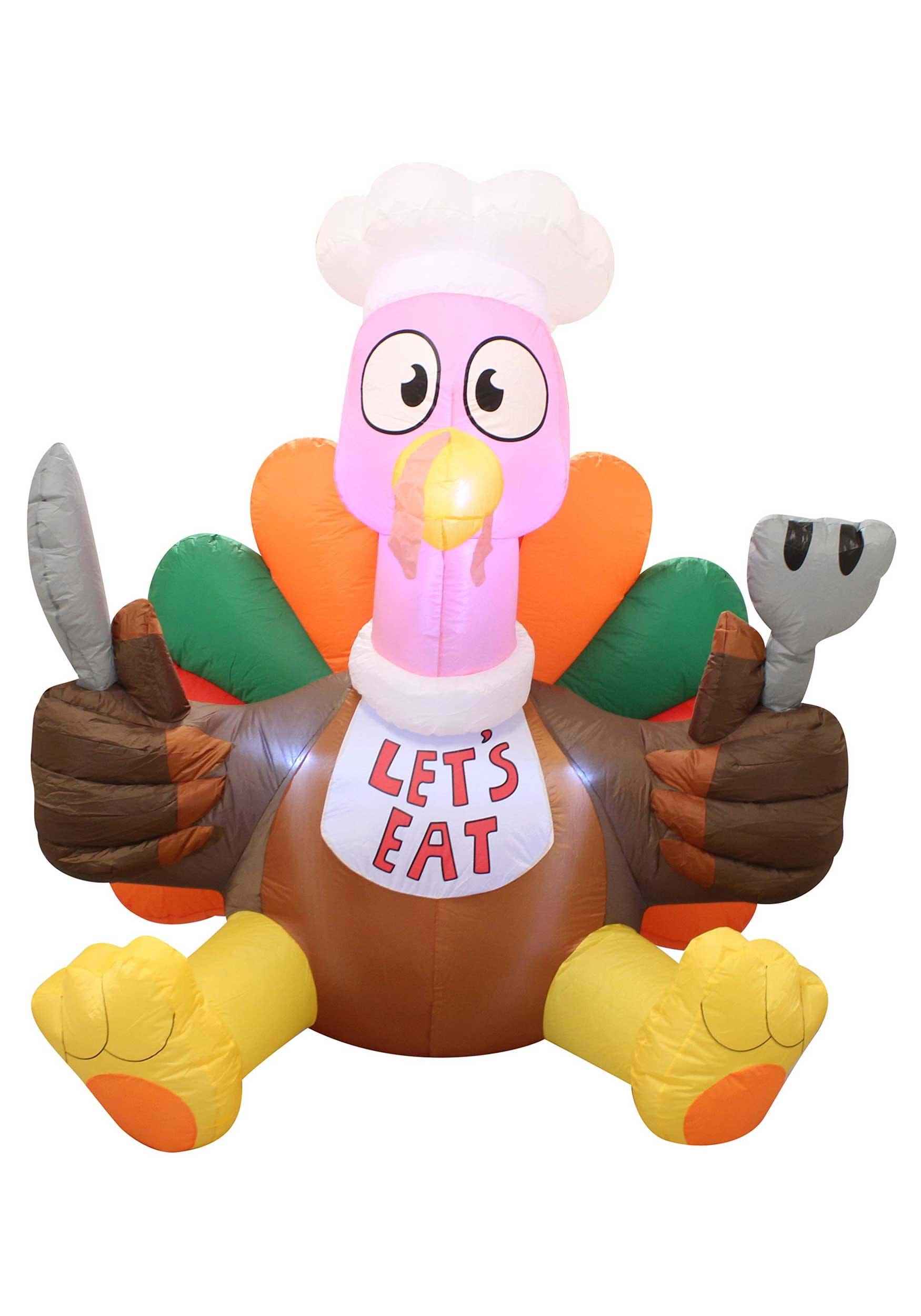 Inflatable 6FT Lets Eat Turkey Decor