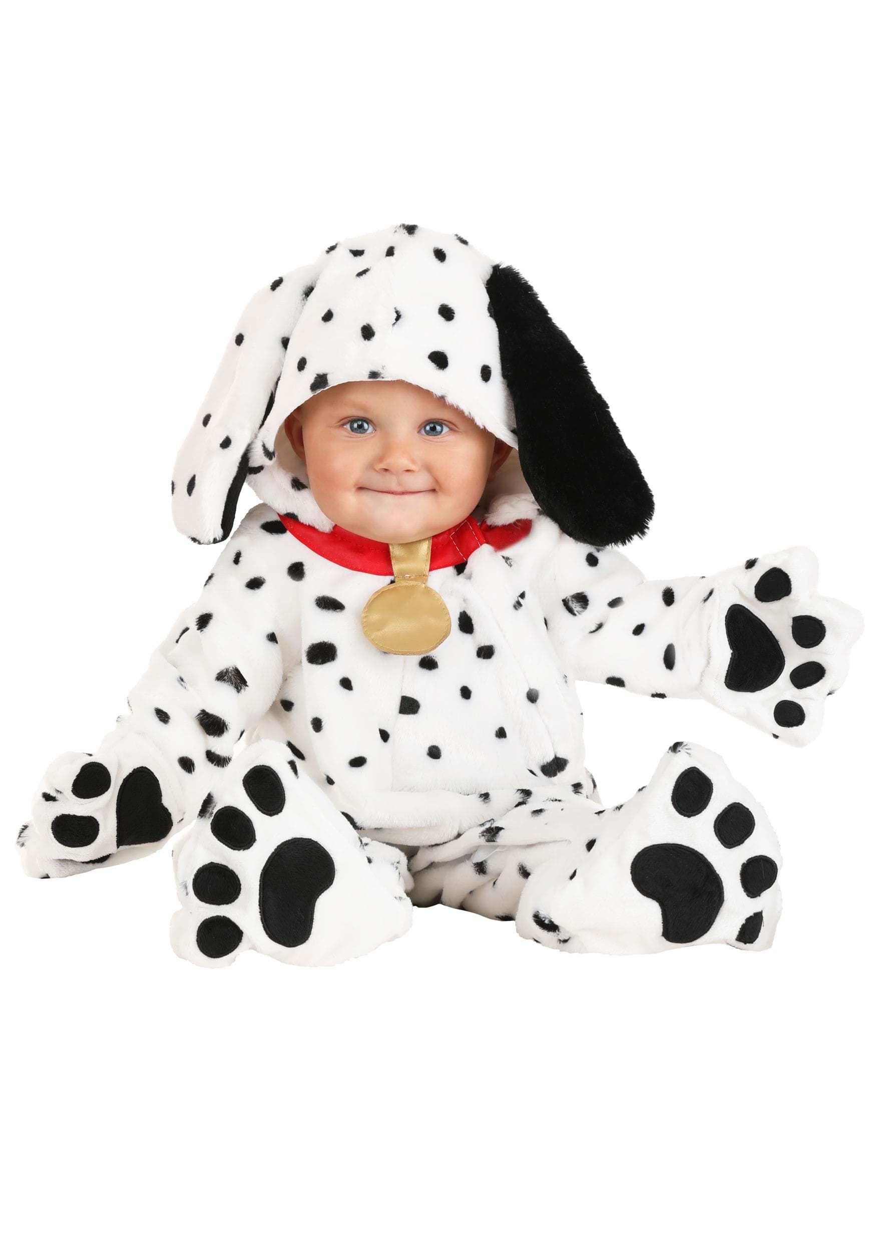 Photos - Fancy Dress FUN Costumes Plush Dalmatian Puppy Jumpsuit for Infants Black/White FU