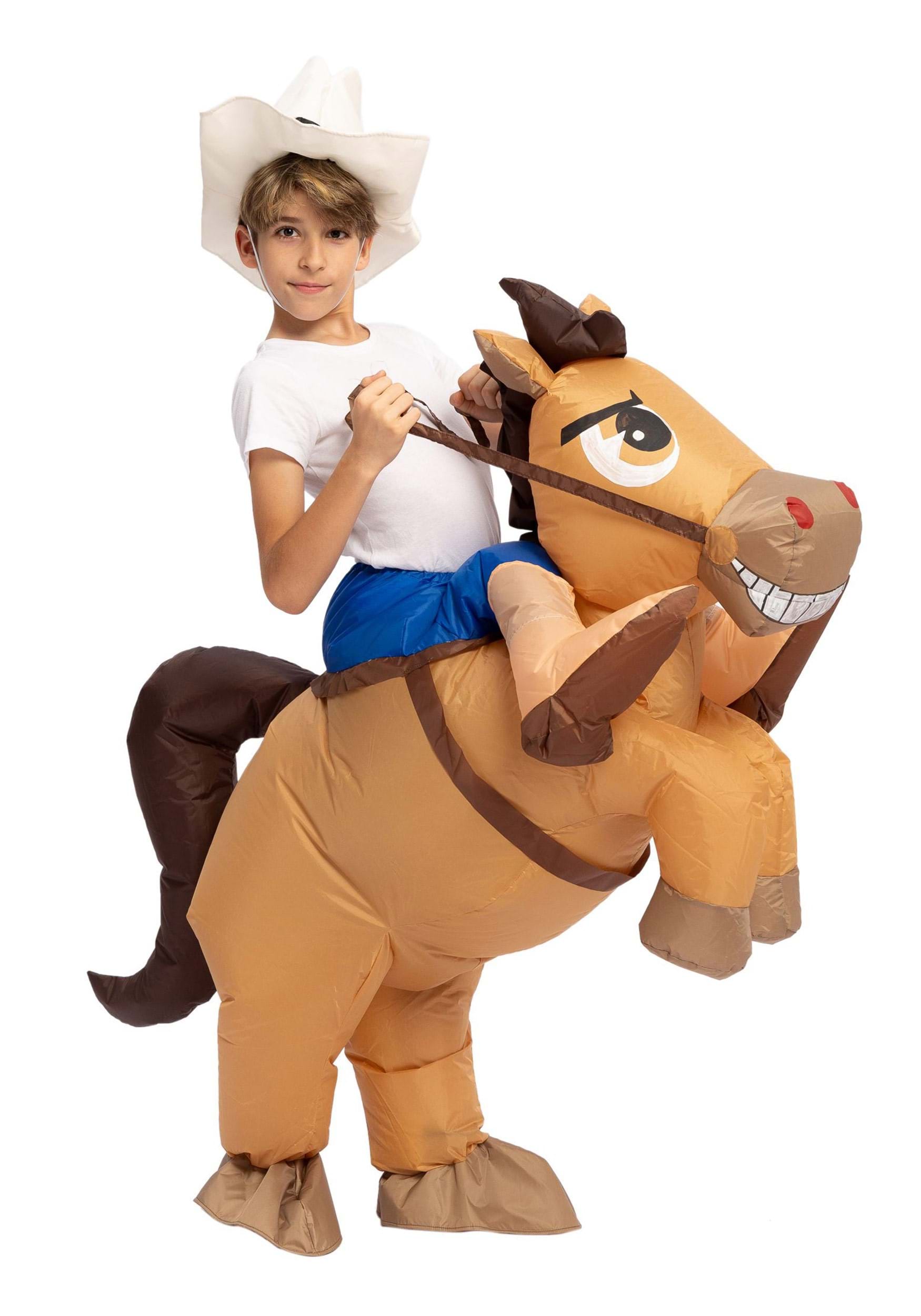Photos - Fancy Dress Joyin Inflatable Horse Ride-On Costume for Children Blue/Brown/Bei