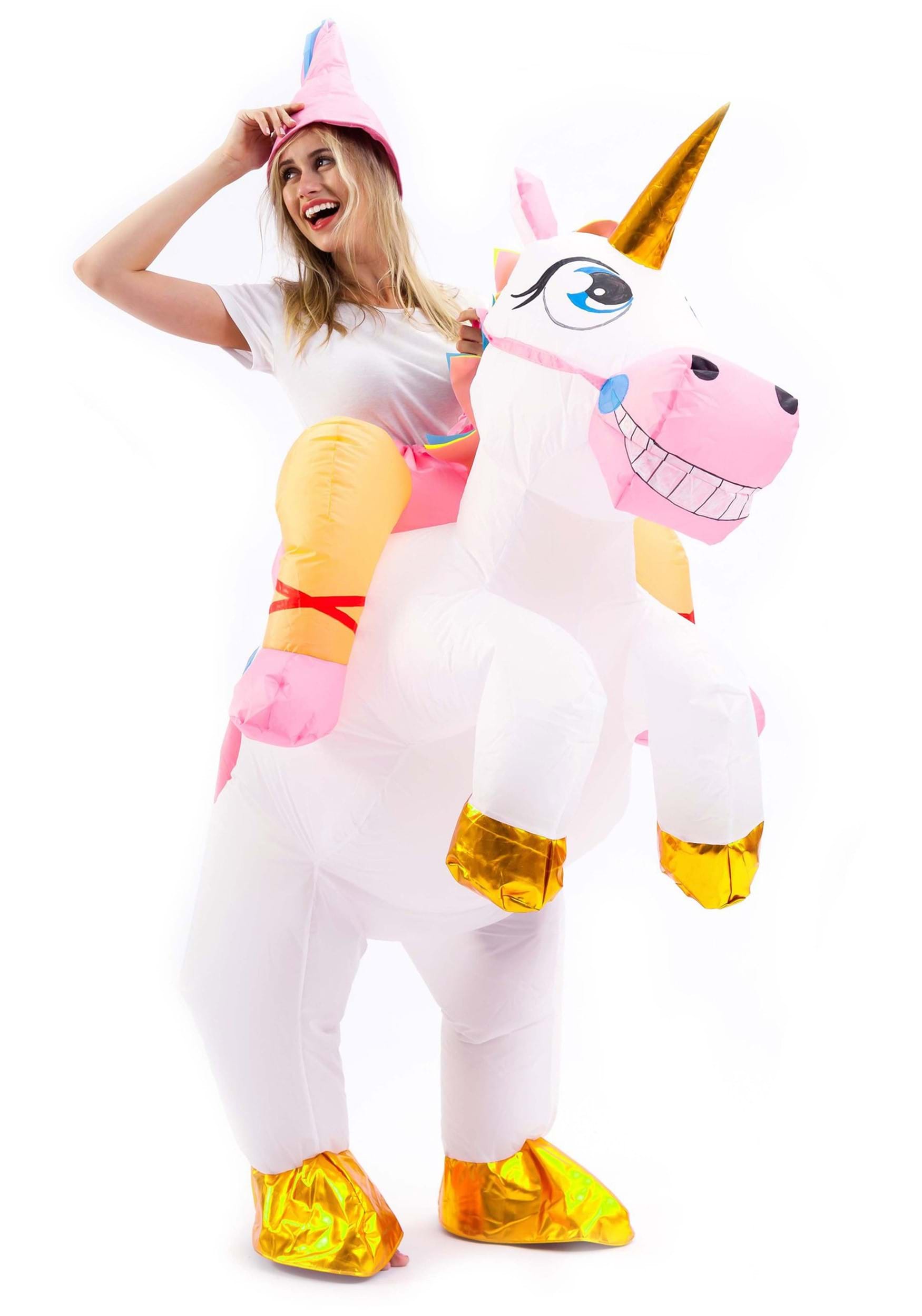 Inflatable Unicorn Ride-On Costume for Adults