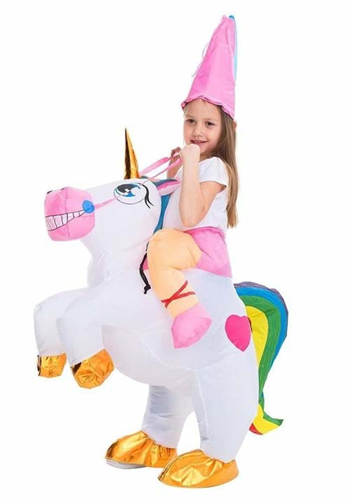 Inflatable Child Unicorn Ride On Costume