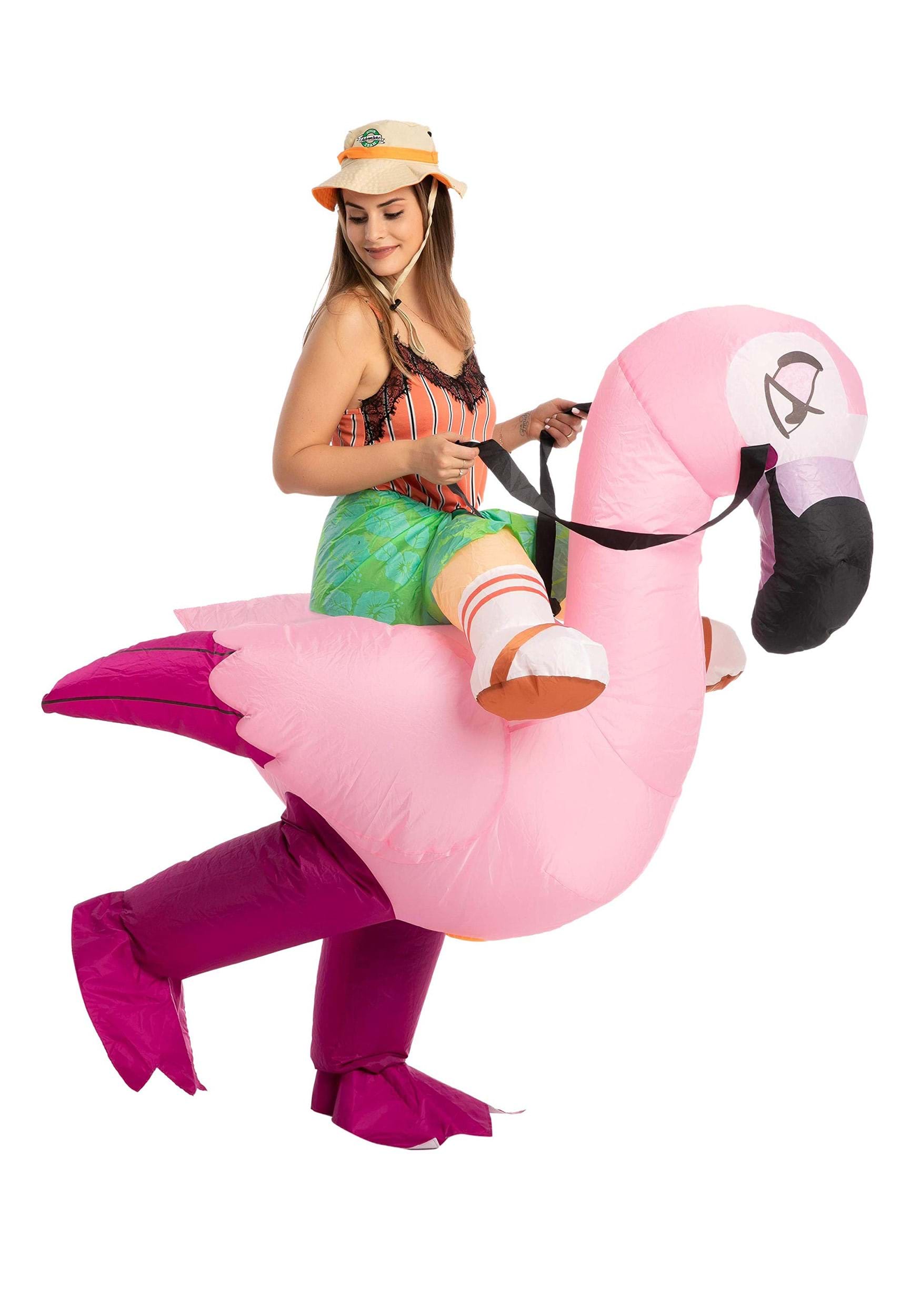 Inflatable Flamingo Ride-On Adult Costume