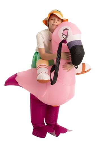 Inflatable Kids Flamingo Ride-On Costume