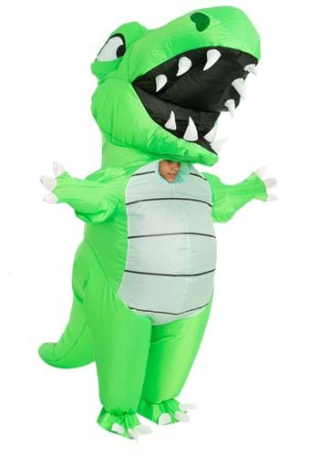 Child Green Inflatable Dinosaur Costume