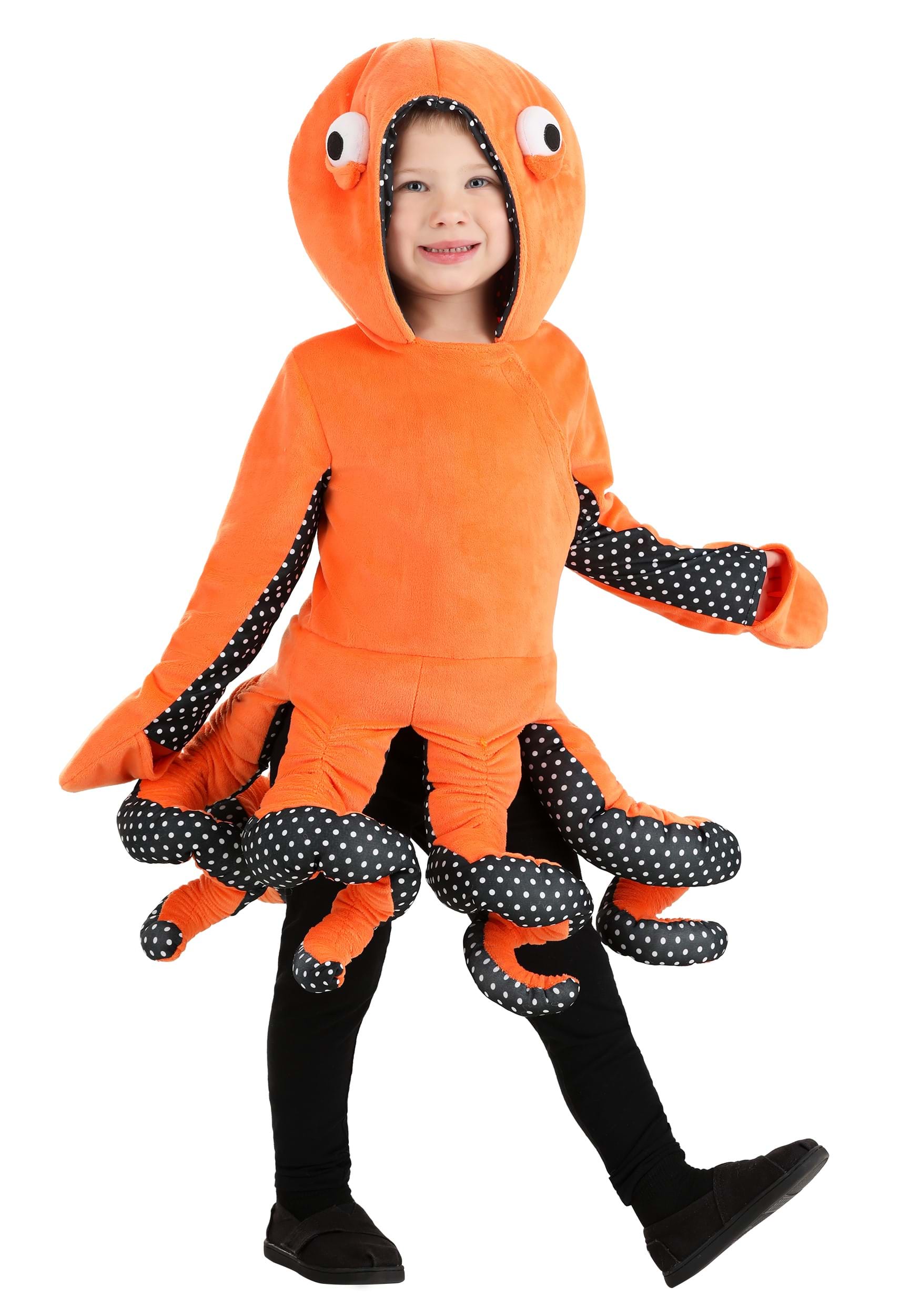 Photos - Fancy Dress Ocean FUN Costumes  Octopus Toddler Costume Black/Orange/White FUN3 