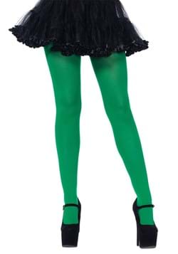 Plus Size Green Spandex Opaque Tights