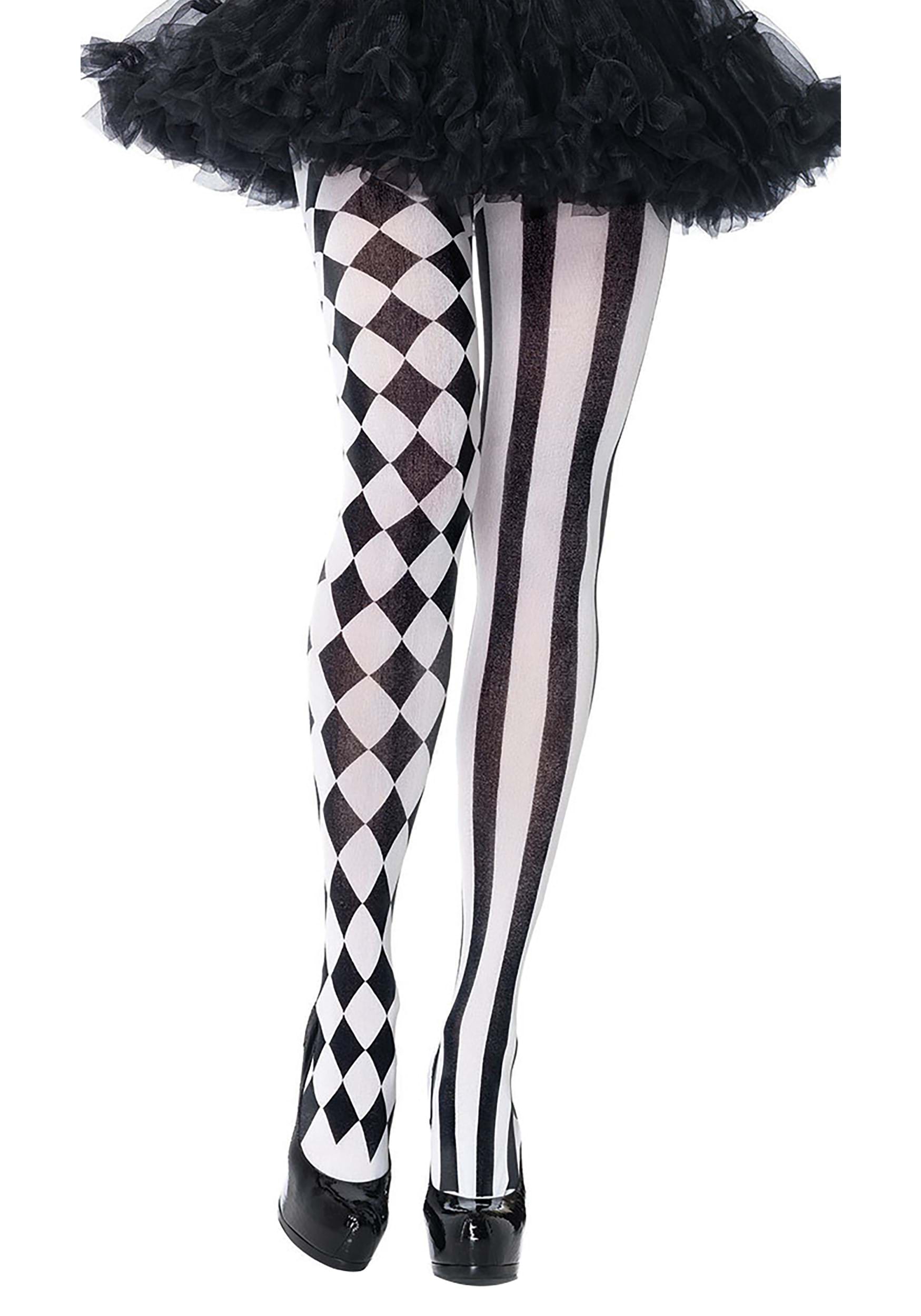 Harlequin Black and White Tights