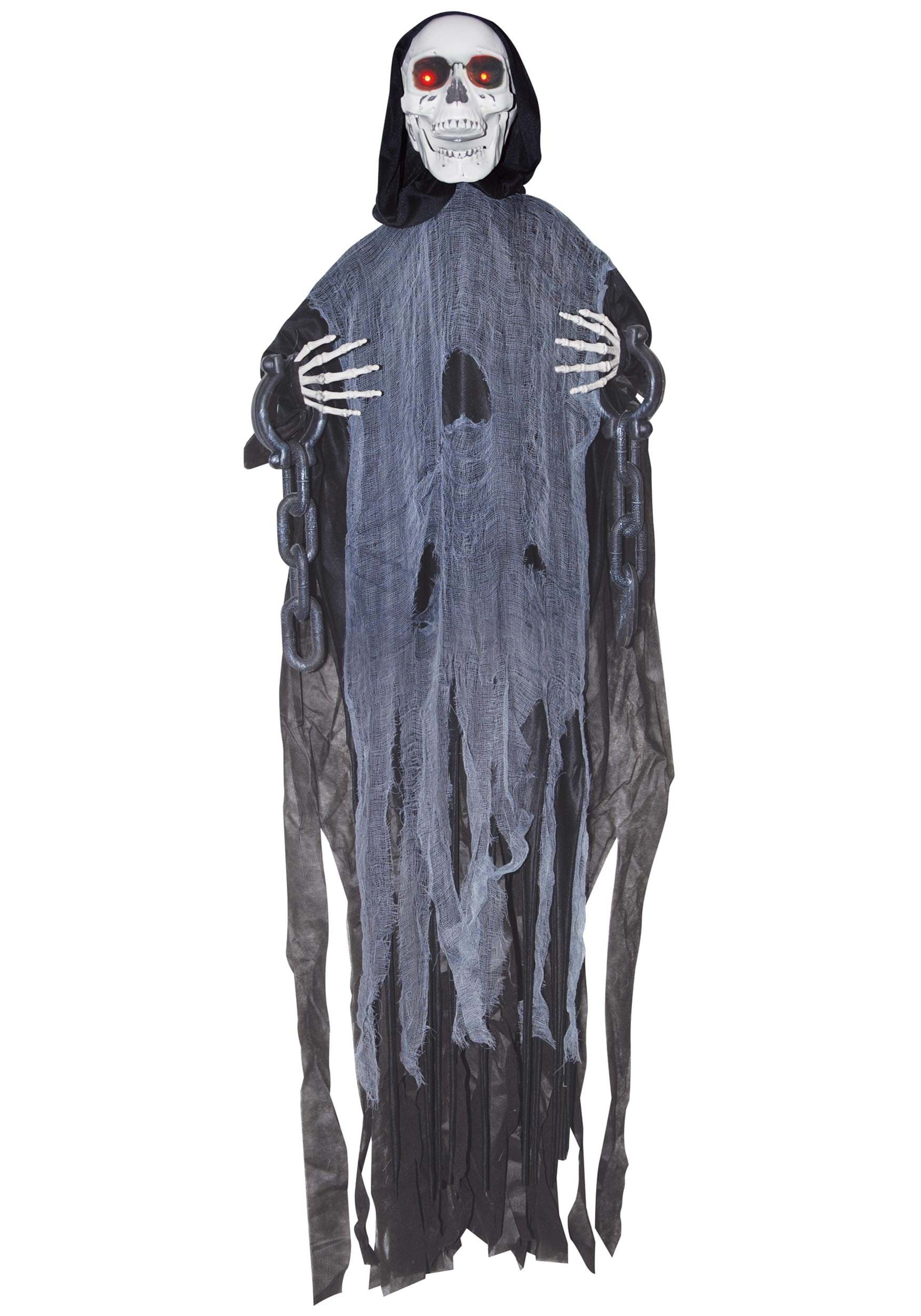 Hanging Animated Reaper in Chains Halloween Decoration