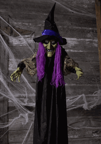 67" Hanging Light Up Witch