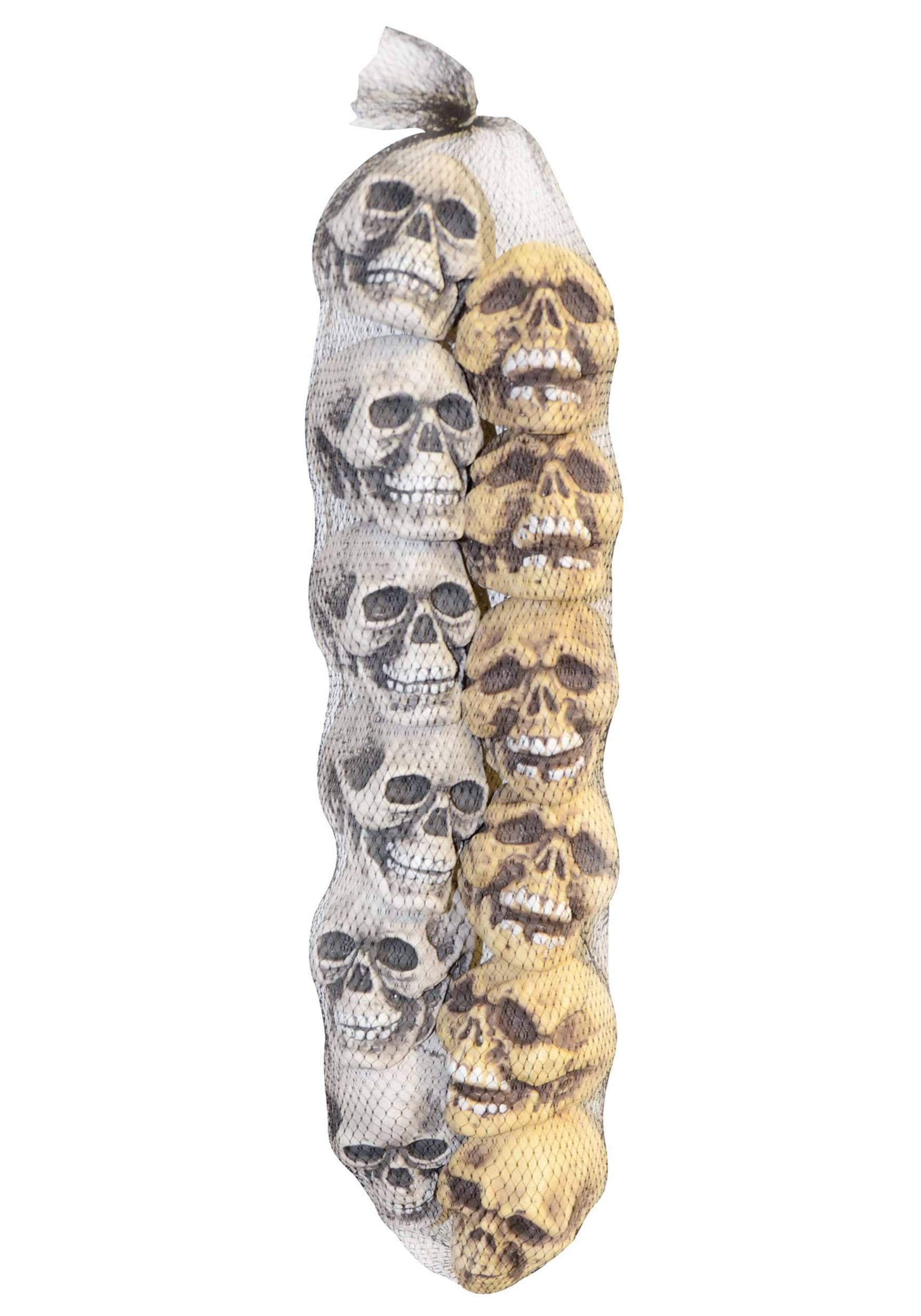 12 Piece Bag of Skulls Decoration | Halloween Décor