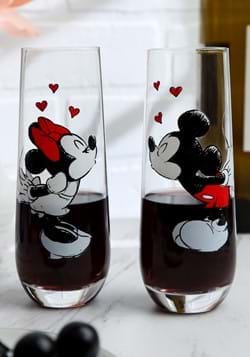 Mickey Minnie 2 Stemless KISS Hearts Champagne Flutes 1 UPD