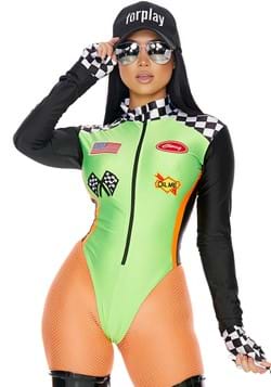 Womens Sexy Green Racecar Driver Costume