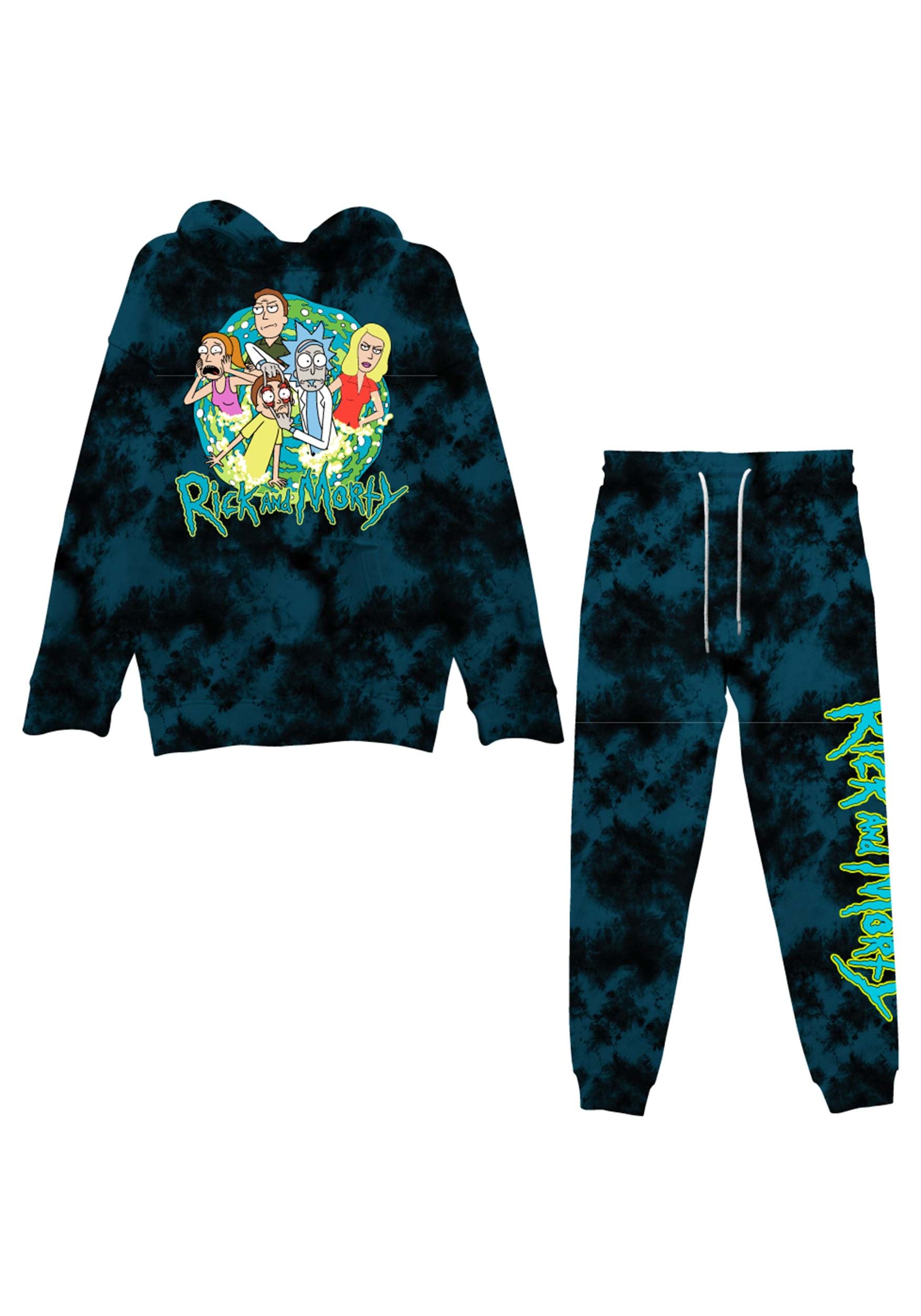 Rick and Morty Mens Tie Dye Hoodie/Jogger Set