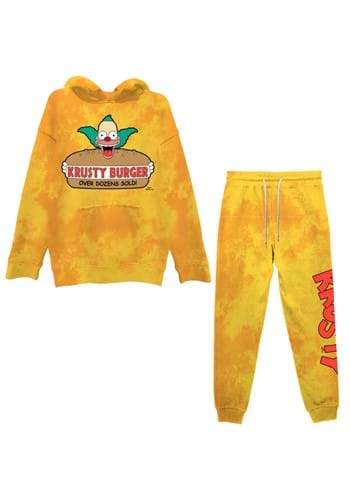 Mens The Simpsons Krusty Burger Hoodie/Jogger Set
