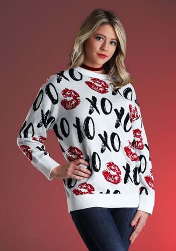Hugs and Kisses Valentine's Day Adult Sweater-2-0