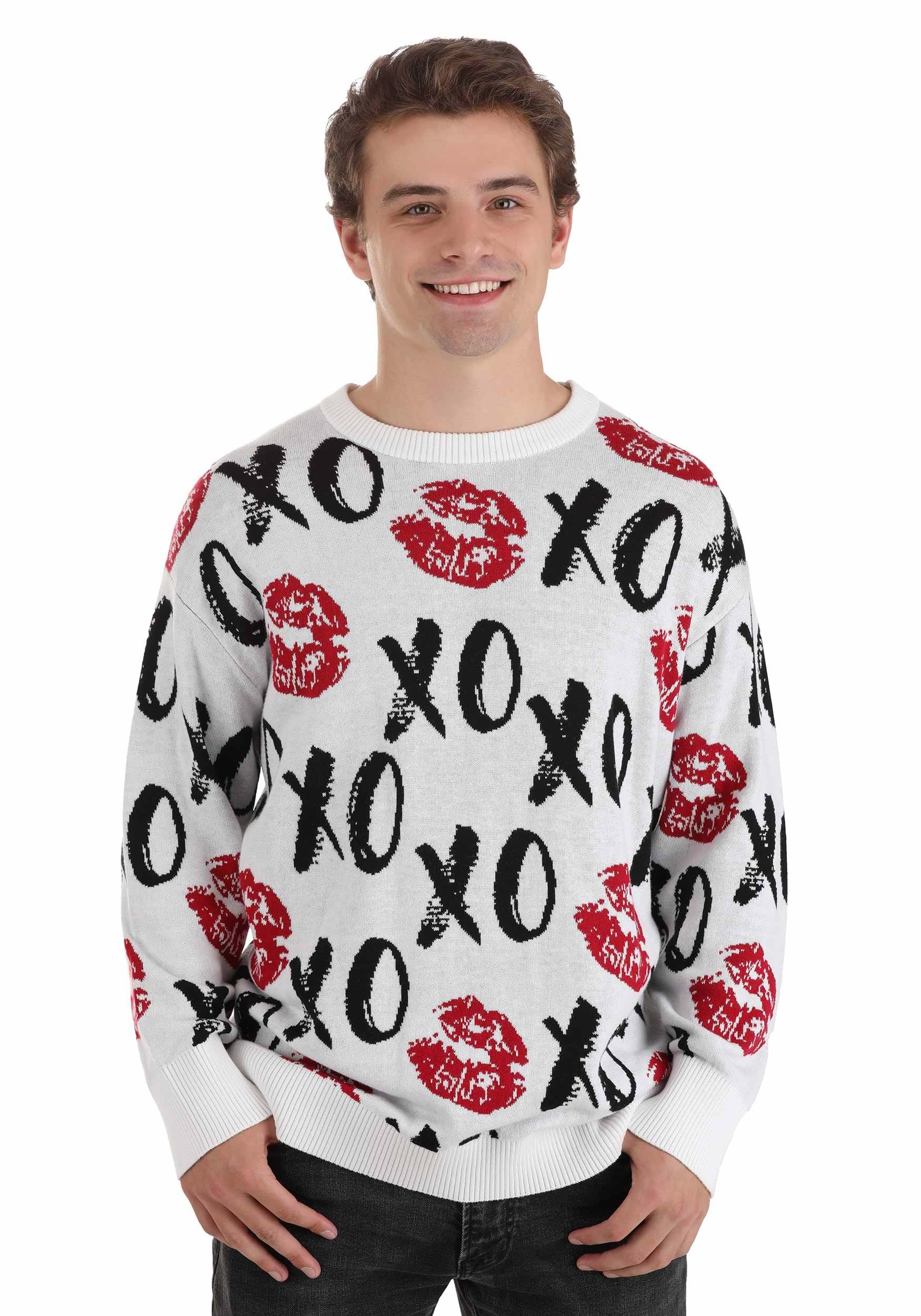 Adult Hugs and Kisses Valentines Day Sweater | Valentines Day Apparel
