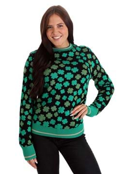 Clovers All-Over Print St Patrick's Sweater for Adults Alt 1