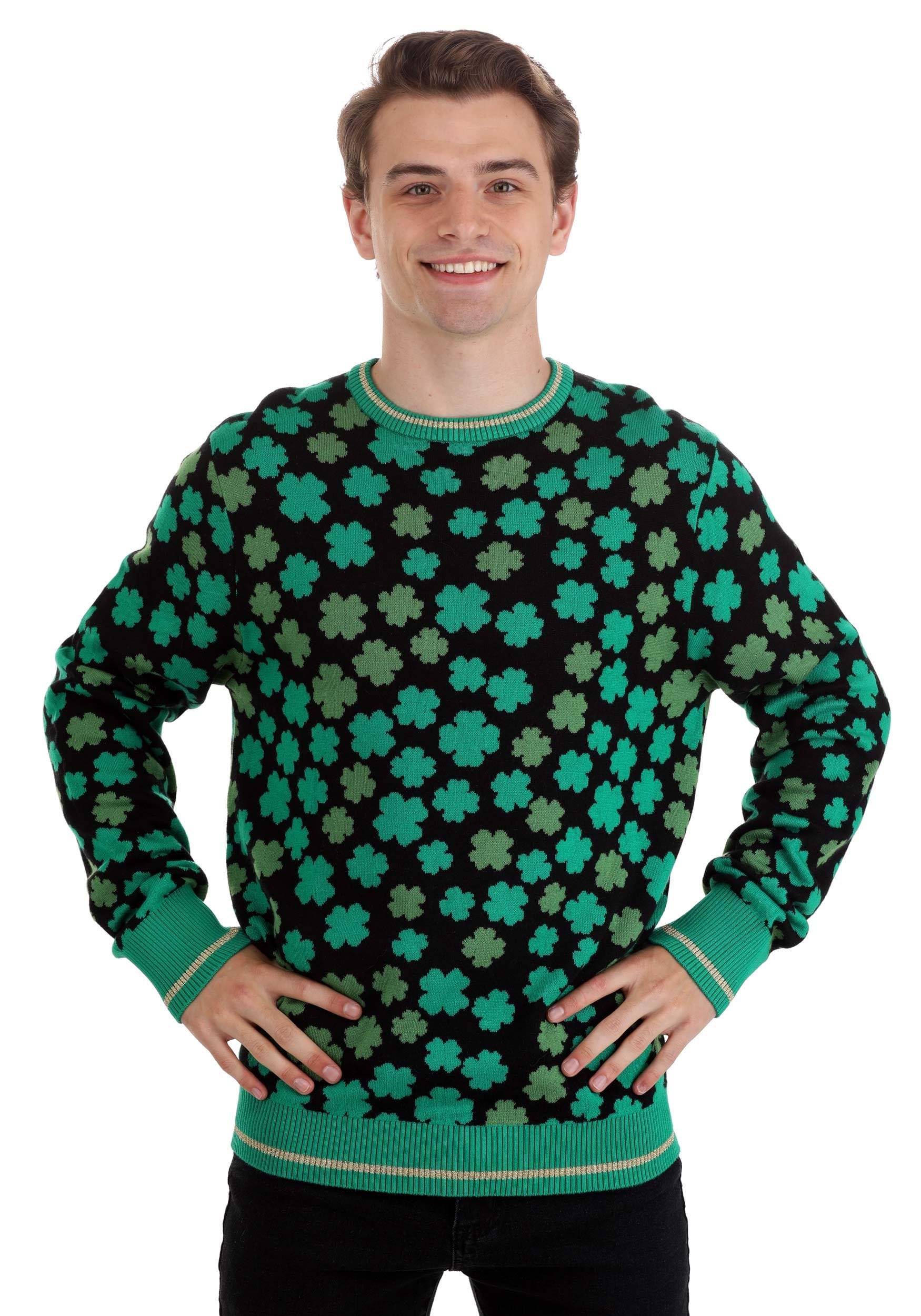 Clovers All-Over Print St Patricks Adult Sweater