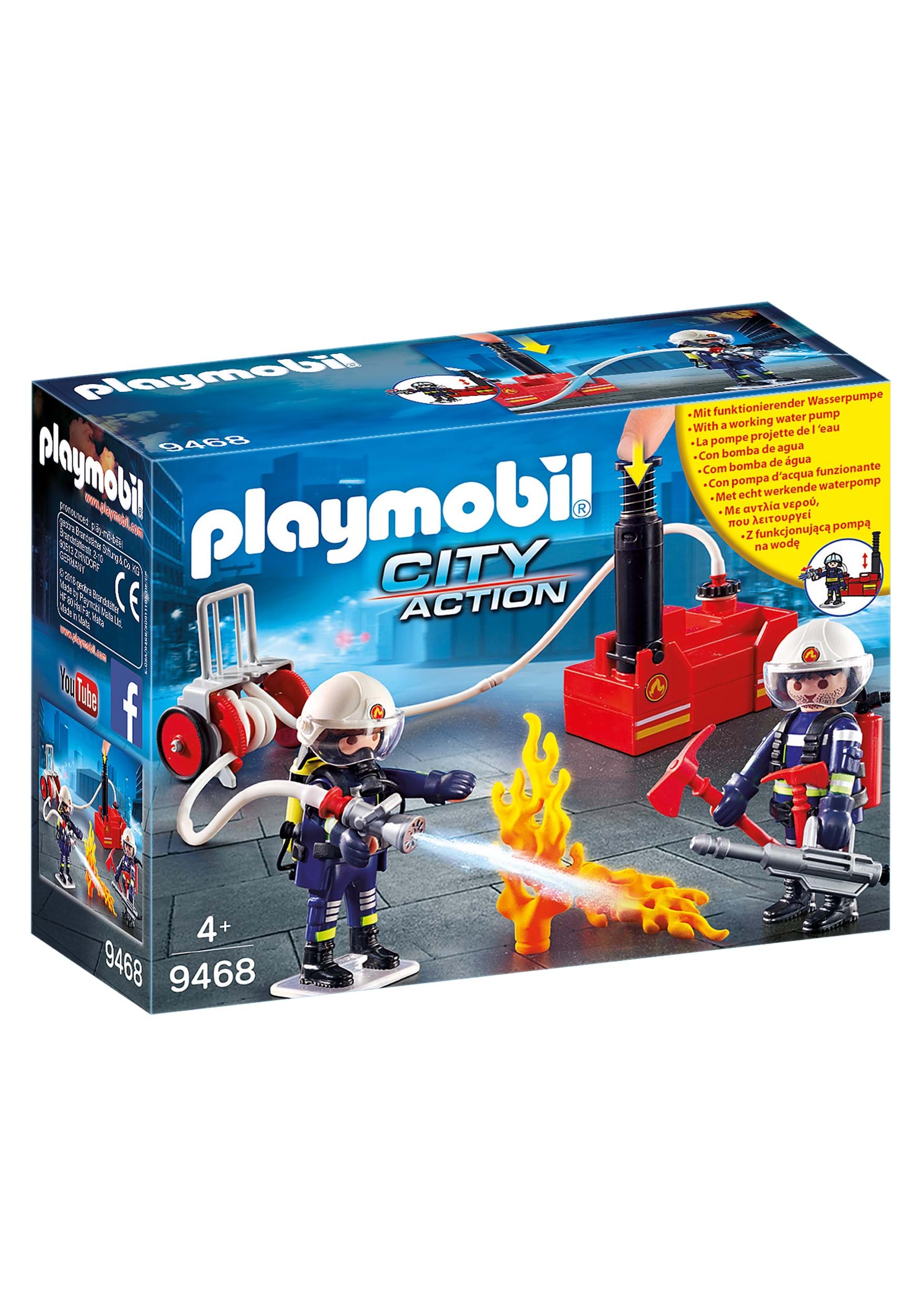 Playmobil Firefighters w/ Water Pump Play Set
