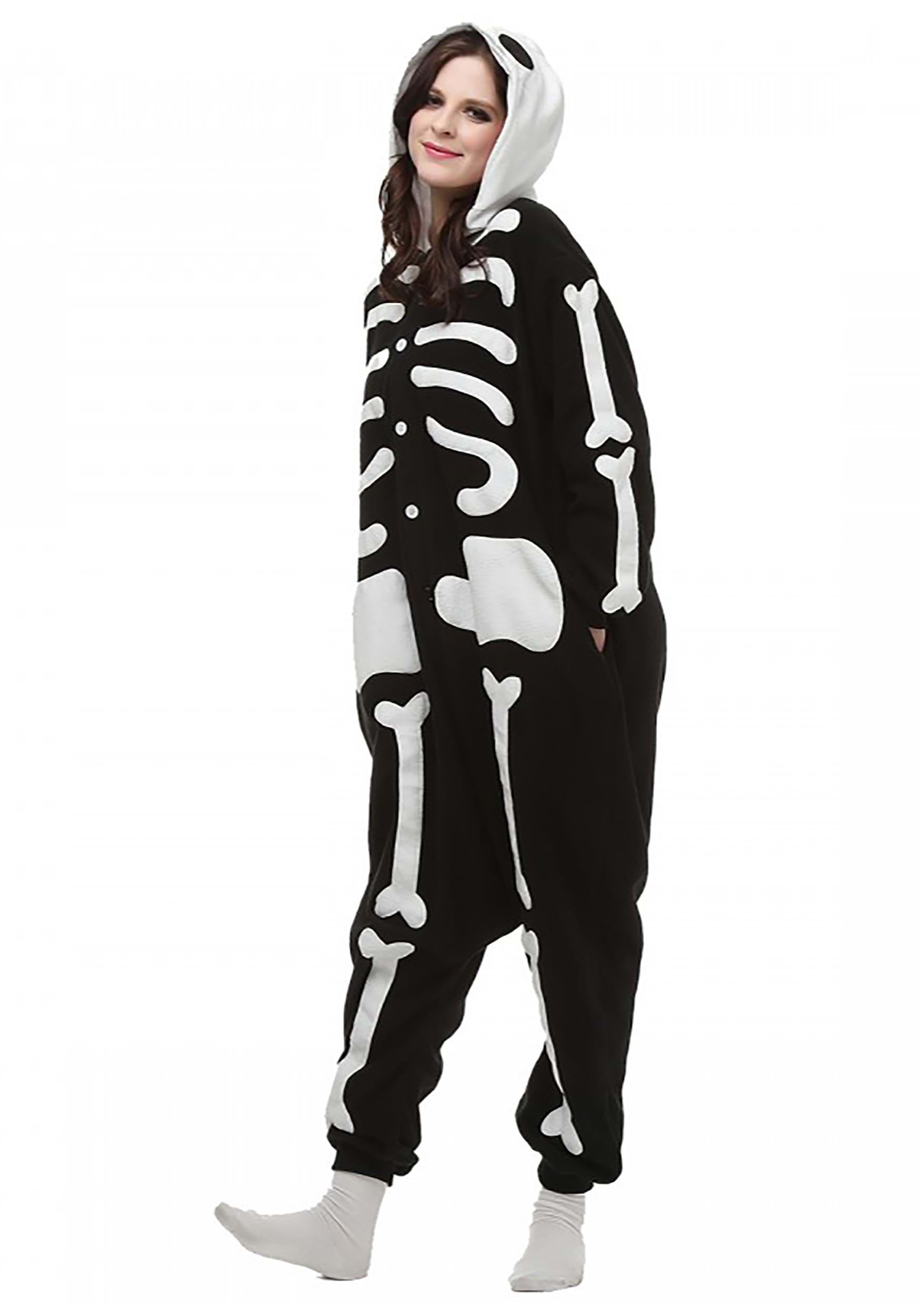 Skeleton Onesiee Kigurumi Fancy Dress Costume Hoodies Adult Cosplay Pajamas UK 